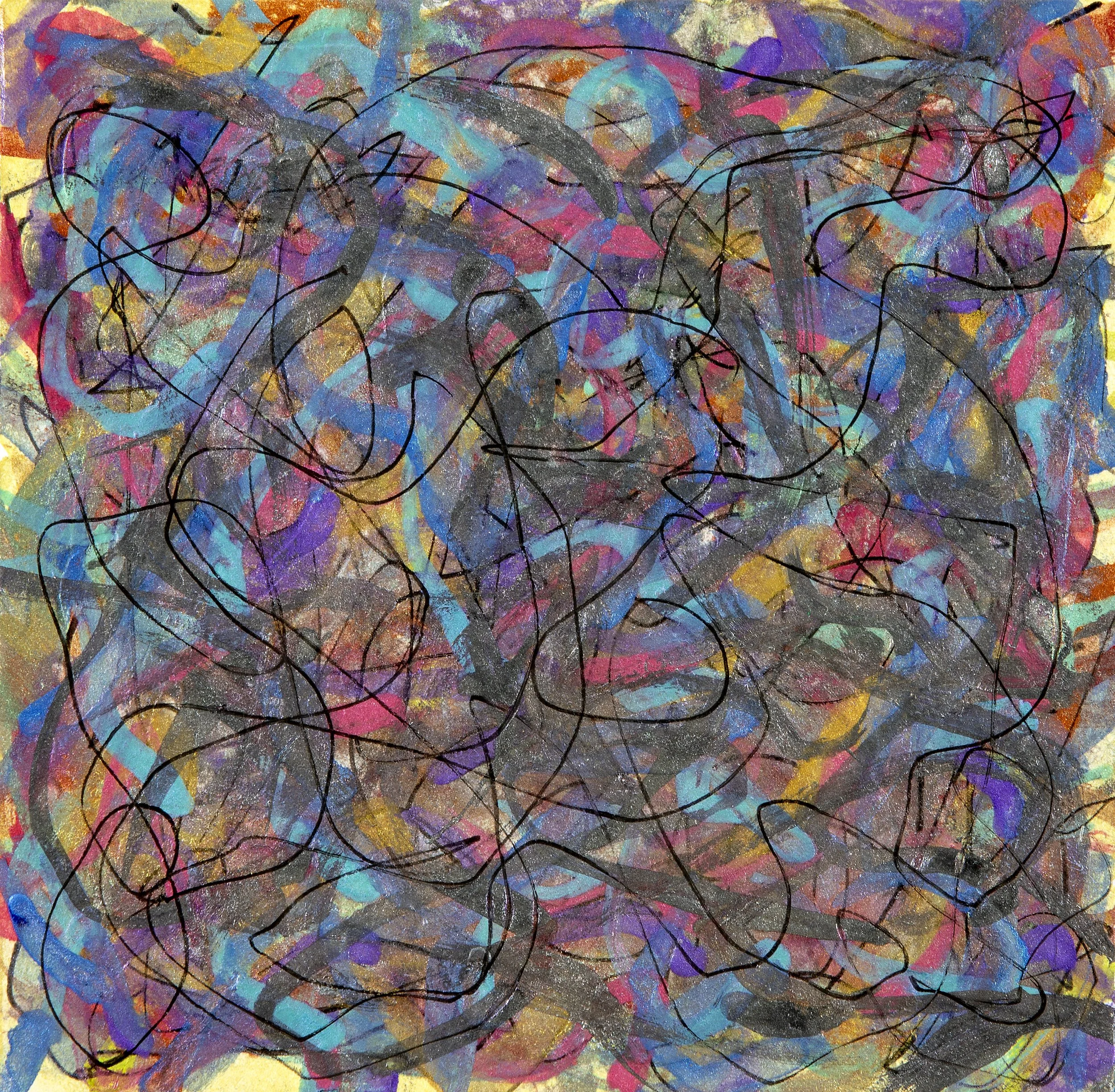 iridescent watercolor, 5.5" x 5.5", 2026