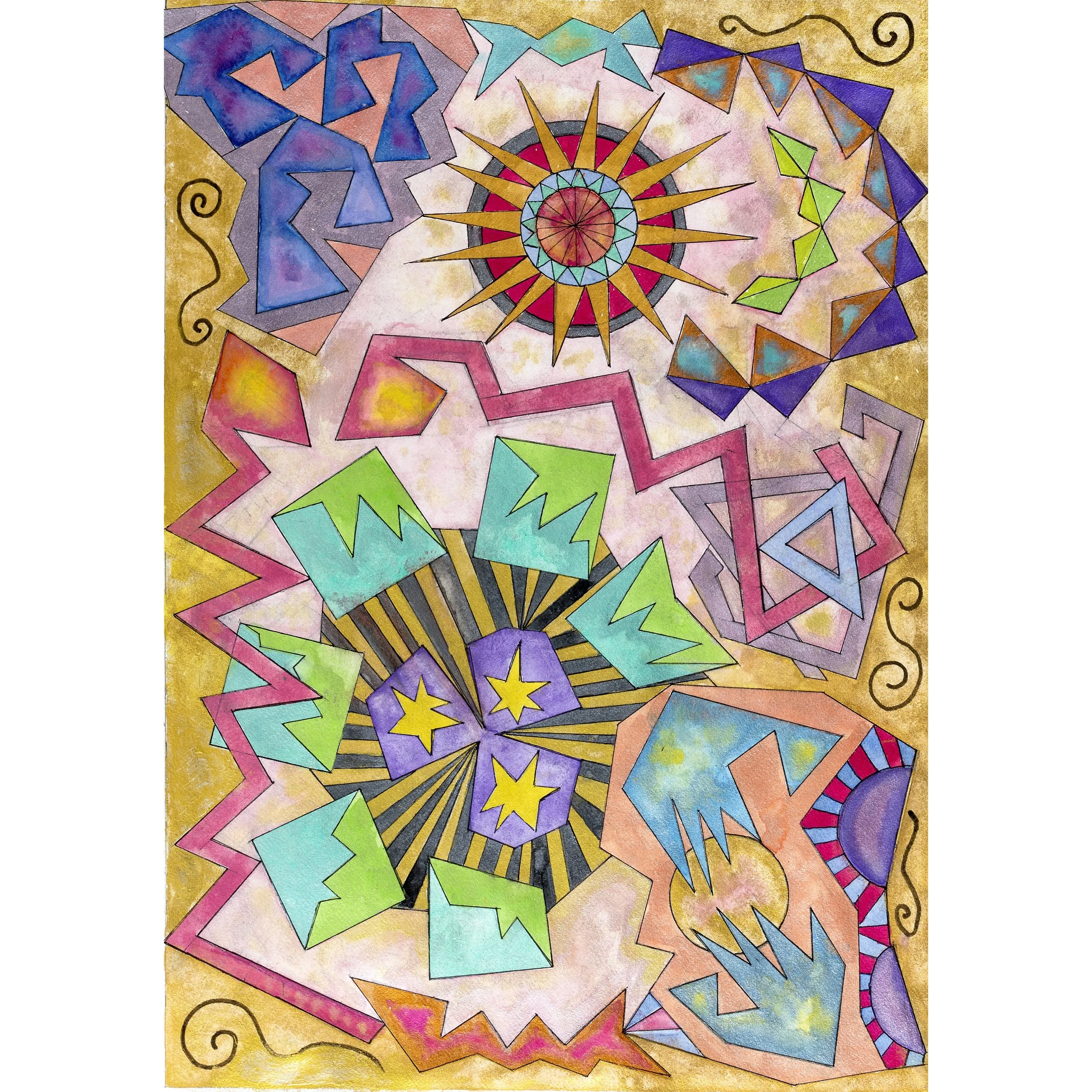 iridescent watercolor, 13" x 9", 2026