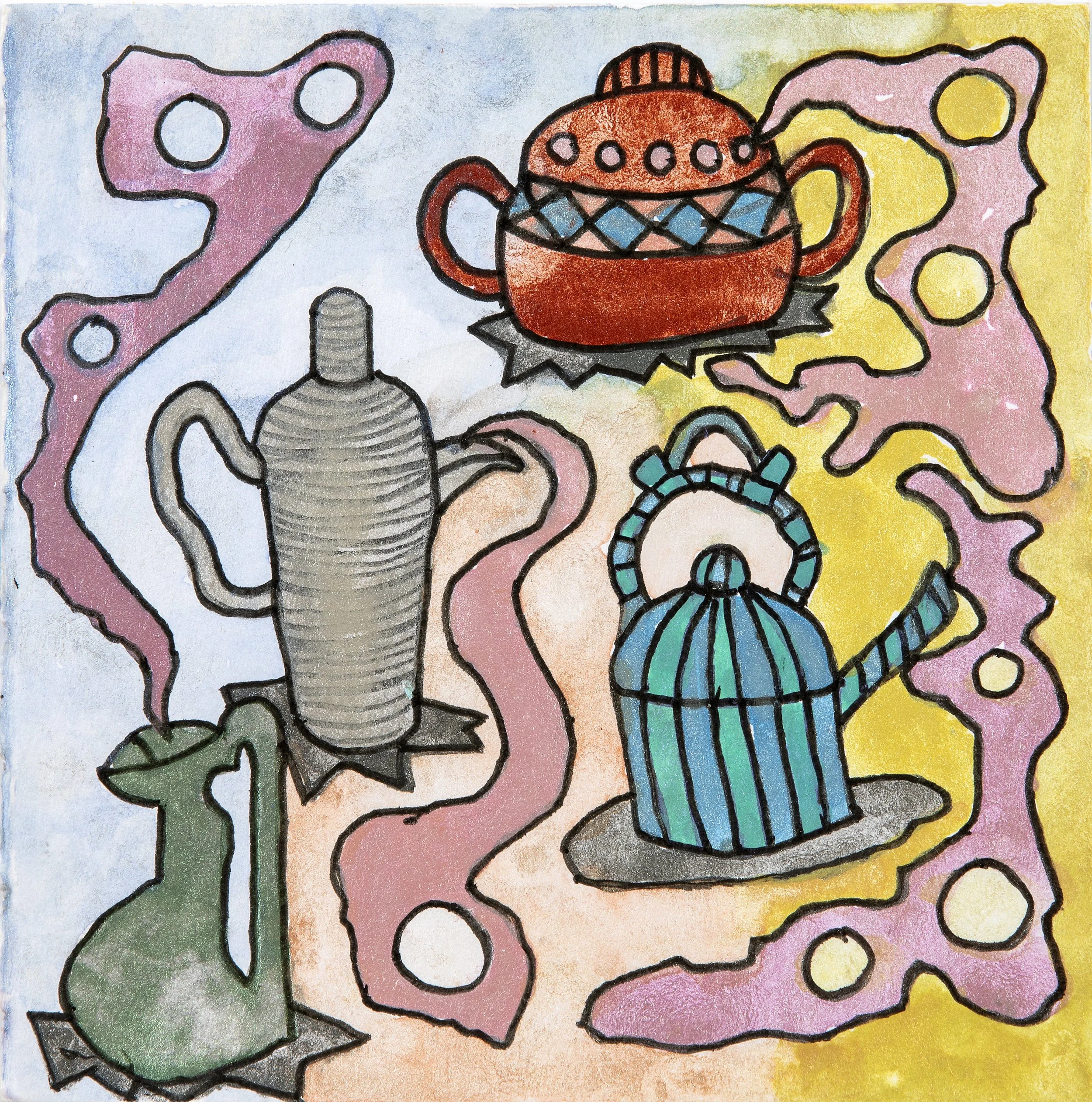 iridescent watercolor, 5.5" x 5.5", 2026