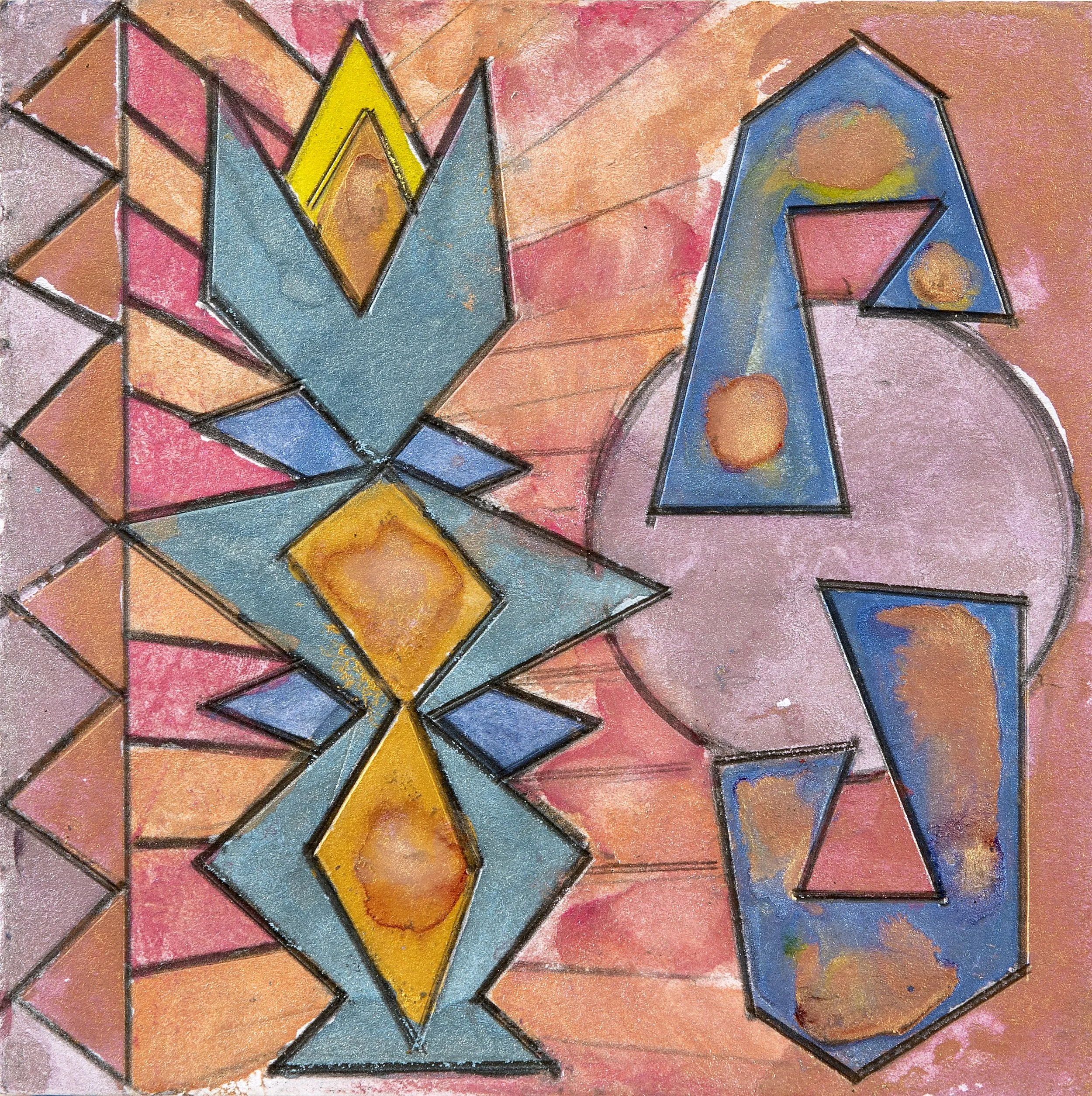 iridescent watercolor, 5.5" x 5.5", 2026