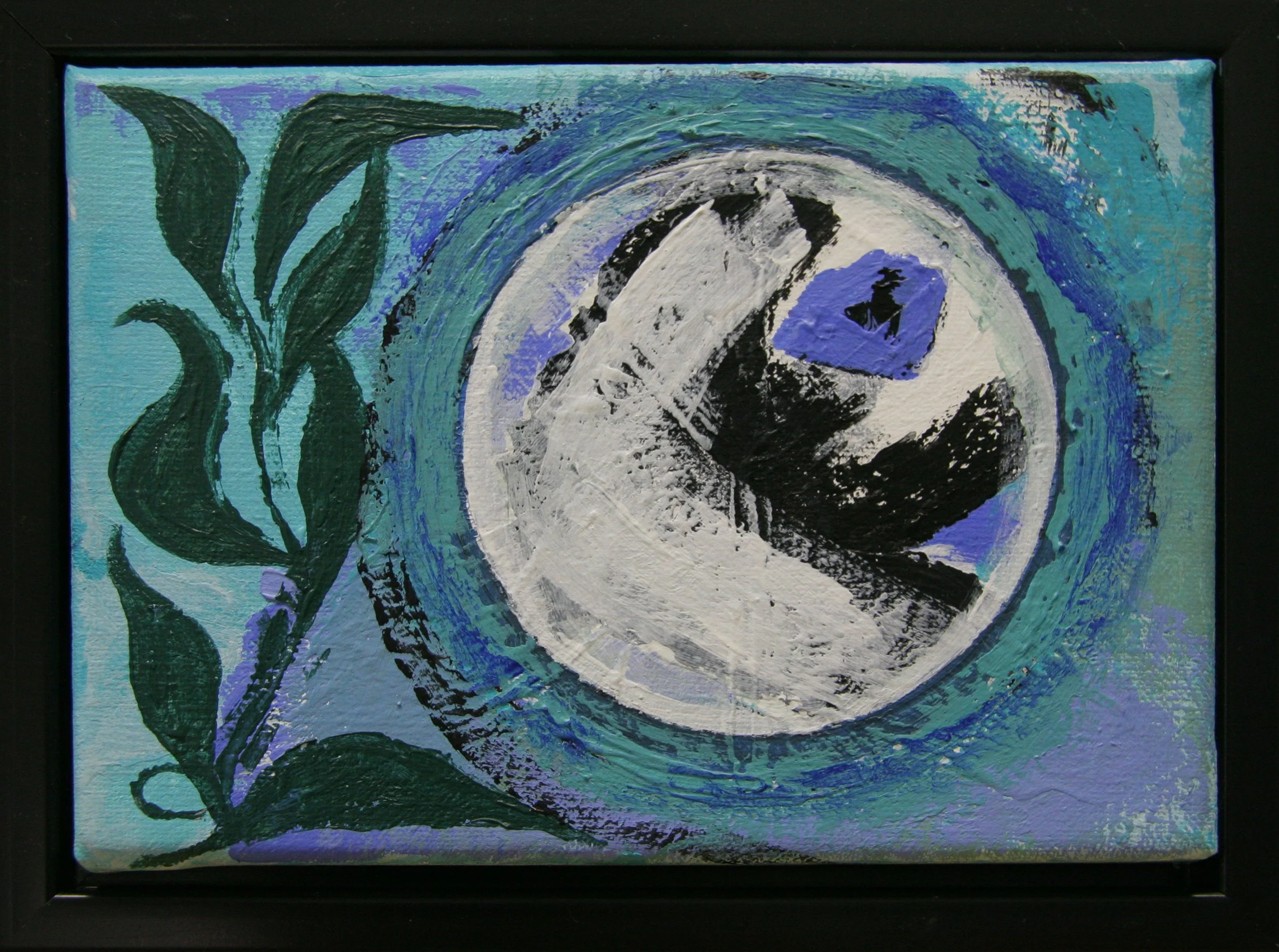 Moon Shine, acrylic on canvas, 4" x 6", 2007