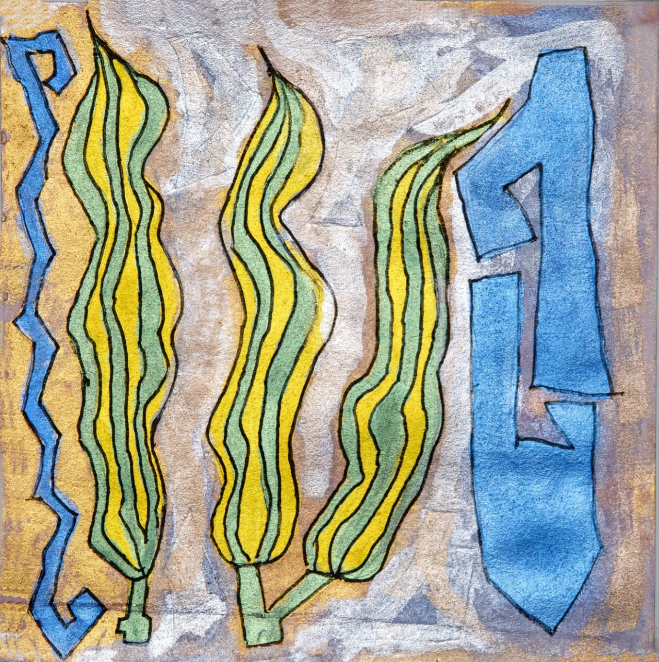 Okra, watercolor, 5.5" x 5.5", 2024