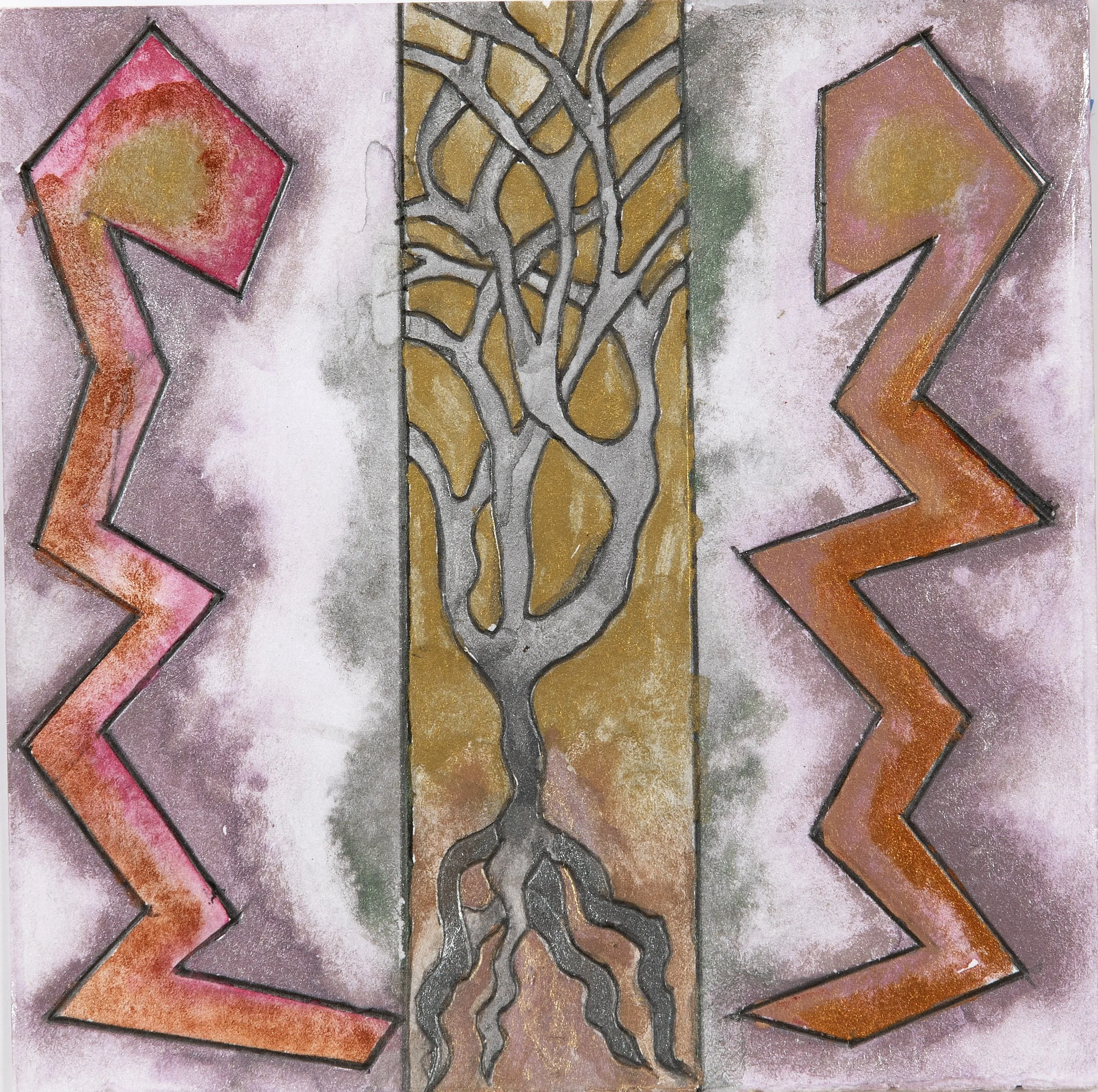 iridescent watercolor, 5.5" x 5.5", 2026