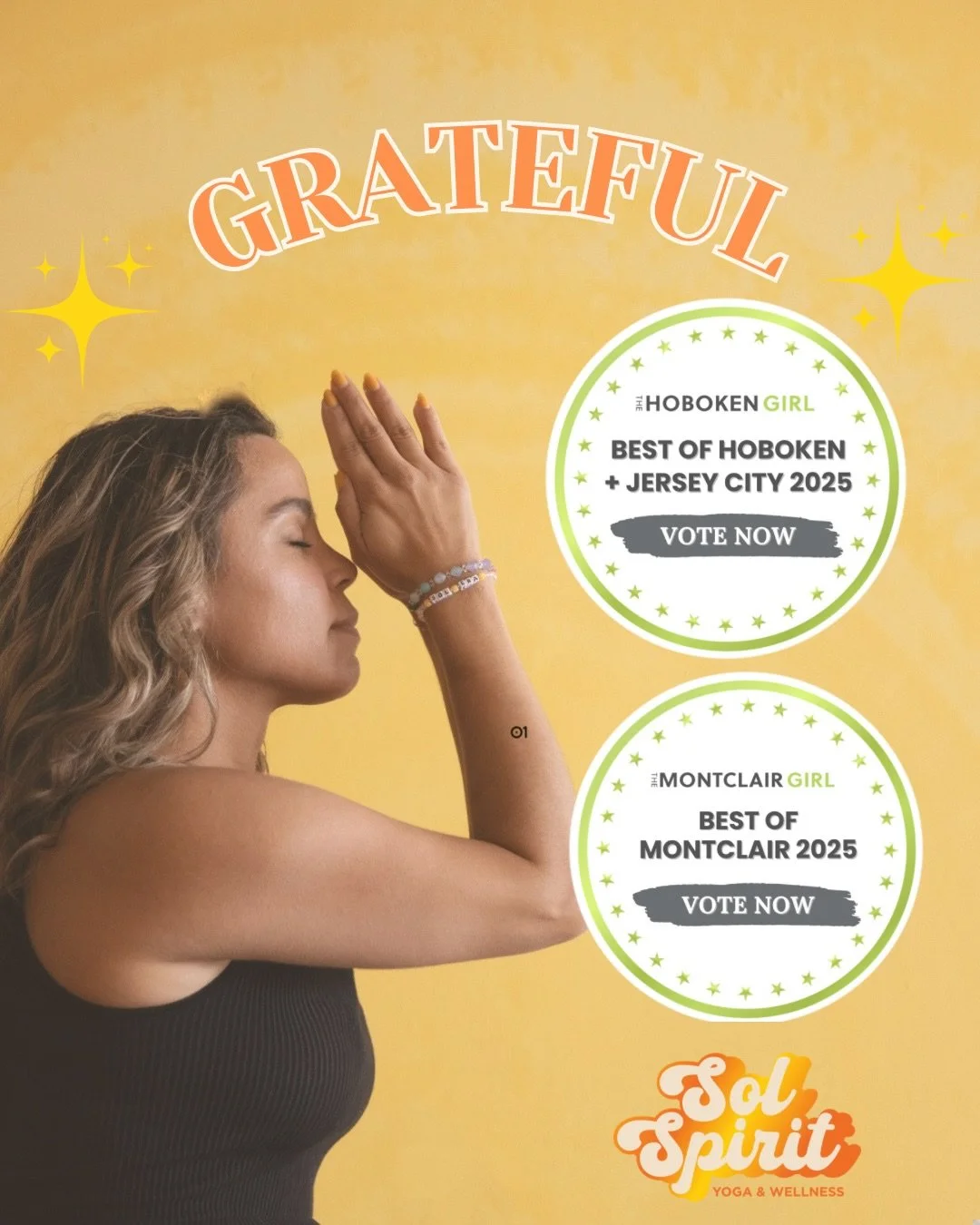 We made Top 3 finalists for Best Yoga Studio in Jersey City and Montclair &mdash; thank you, community 🥹💛

We&rsquo;re honestly so grateful.

Thank you to our community for showing up for us &mdash; it means everything. And huge love to our teacher