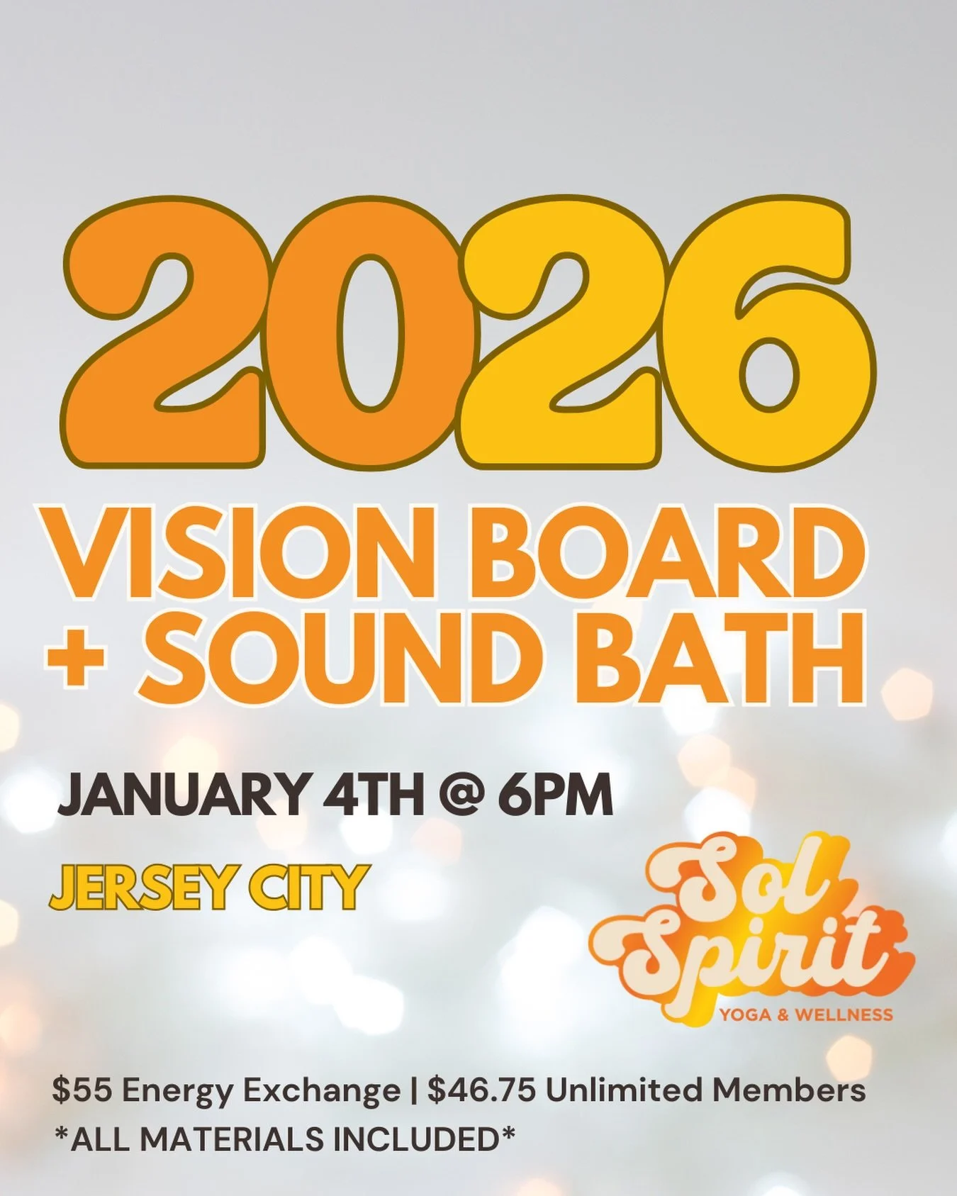 Start 2026 with intention ✨
Join us January 4th @ 6pm in JC
Vision Board+ Sound Bath led by @wellnessaura 🙏🏽

Create your vision board to focus in on your goals and hearts desires&hellip;plus melt into a restorative sound bath to align your energy 