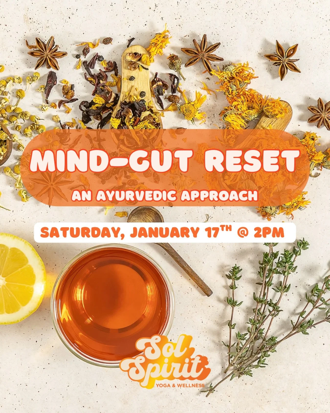 Join us for a nourishing Ayurveda workshop exploring the powerful connection between digestion, the nervous system, and overall well-being.

In Ayurveda, the gut is the foundation of health. When digestion is supported, the mind becomes calmer and cl