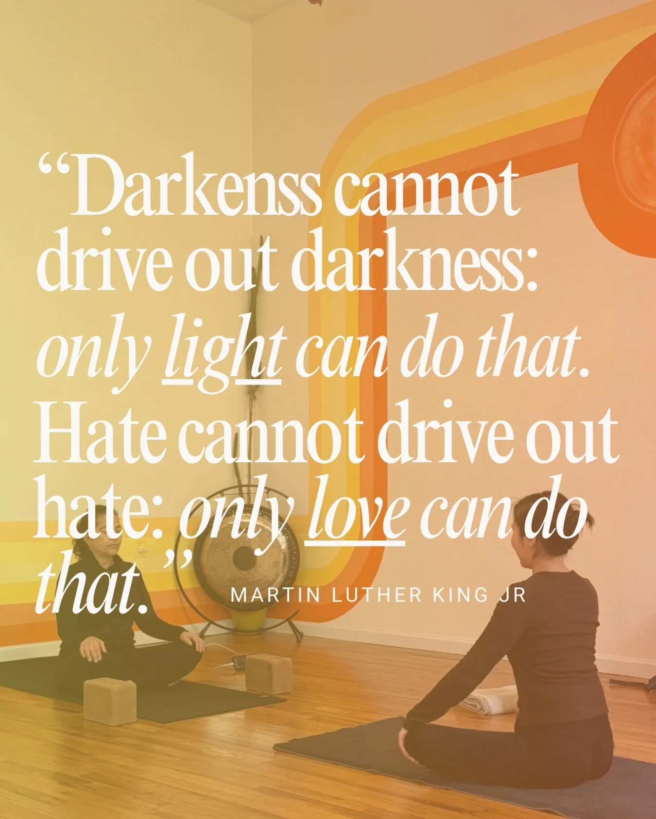 Martin Luther King Jr. truly embodied the heart of yoga&hellip;choosing the path of light &amp; love 🤍🙏🏽🌞