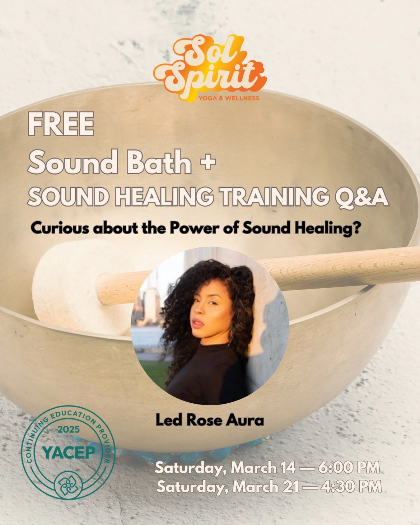 Curious about the power of sound healing?

Join us for a free immersive Sound Bath experience followed by a Q&amp;A session to learn more about our upcoming 10-Hour Sound Healing Training.

During the sound bath, you&rsquo;ll be guided into deep rela