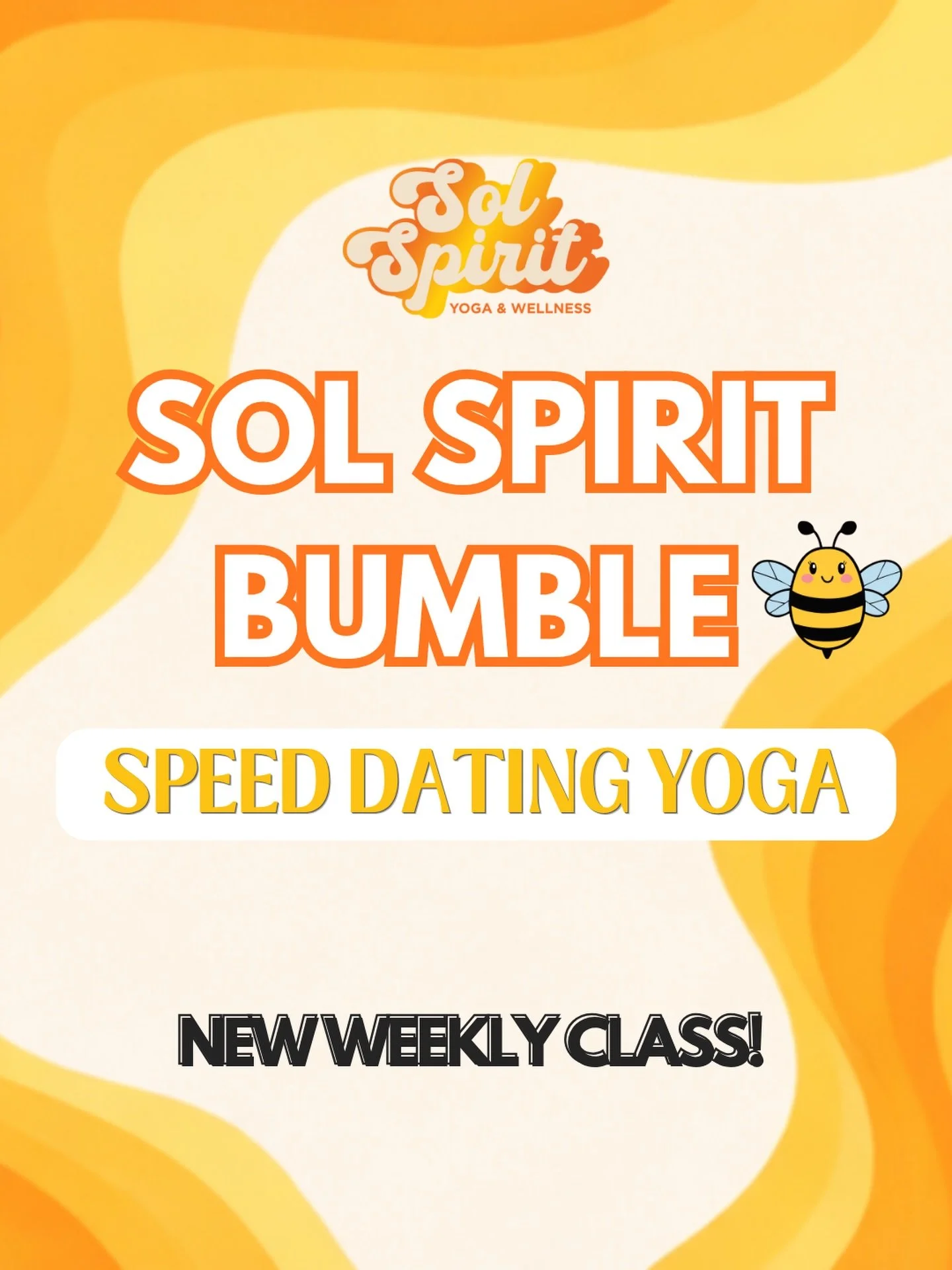 🚨 NEW CLASS ALERT 🚨

We heard your downward dog needed&hellip; eye contact 👀

Introducing Speed Dating Yoga 🐝💛
Find your flow and your soulmate (or at least someone who can match your yoga energy😏)

✨ Partner poses
✨ Awkward small talk in child