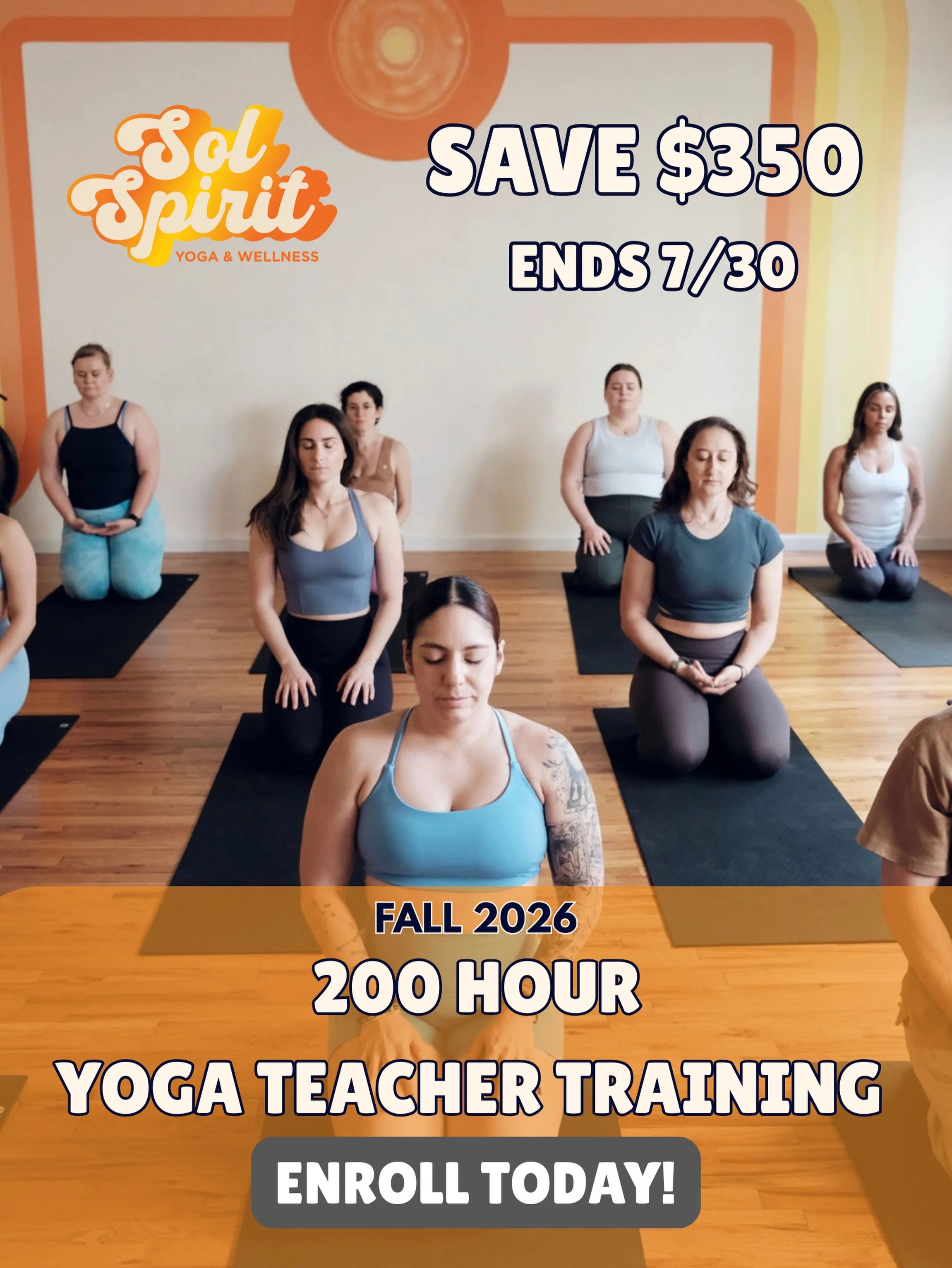 Are you ready to step into your next chapter? ✨

Our Fall 2026 200HR Yoga Teacher Training is now enrolling. Reserve your spot before 7/30 and save!!! 🍂 

💸 Tuition Special:
&bull; $2,950 paid in full before 7/30 (save $350)
&bull; $3,300 after 7/3