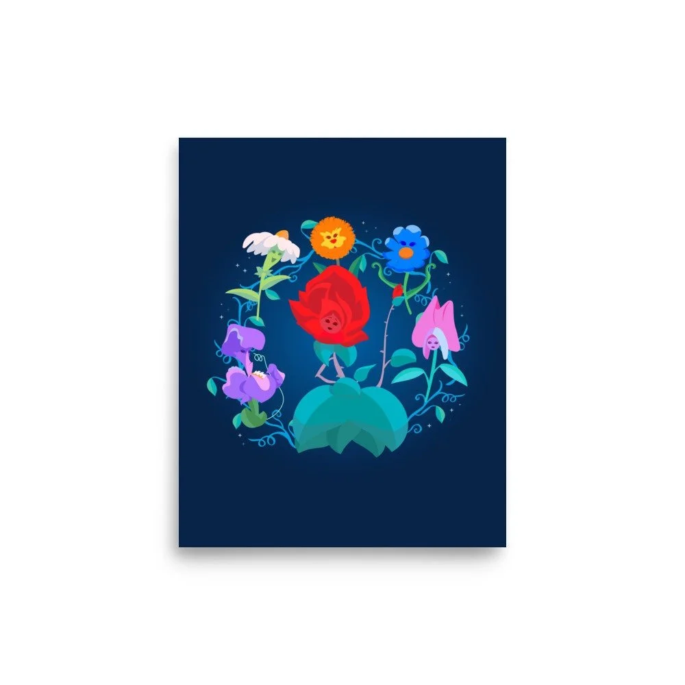Red Rose Garden Print
