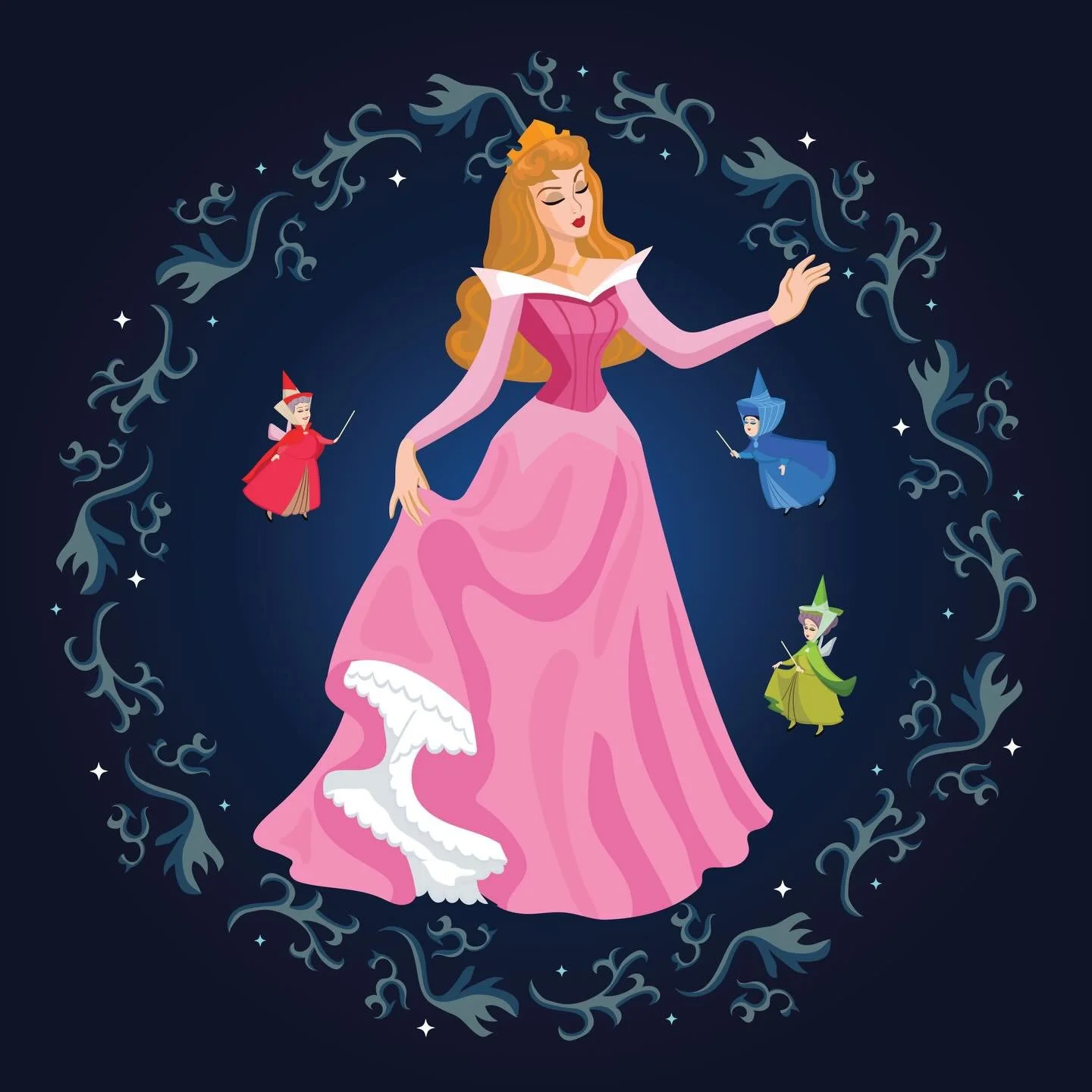 Make it pink 💗&hellip; make it blue 💙

Getting inspired for my upcoming Disney trip ✨ and finally sharing a piece of my favorite princess after a little break from posting.

Aurora has always had my heart&hellip; I couldn&rsquo;t choose just one lo
