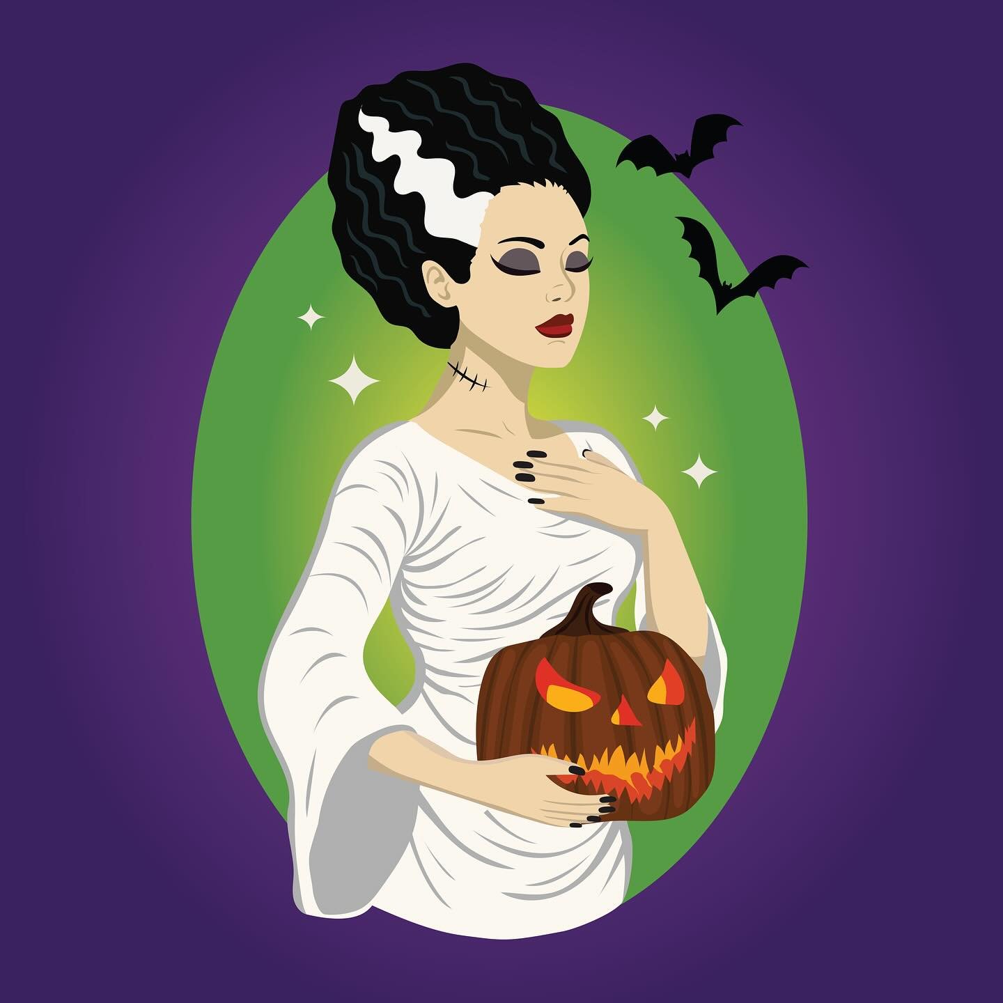 The Bride awakens for a haunting Halloween 👻 

Here&rsquo;s my latest art of the iconic Bride of Frankenstein - eerie, elegant, and electric ⚡️

#brideoffrankenstein #frankensteinbride #halloweenart #spookyseason #horrorart #hauntinghalloween #creat