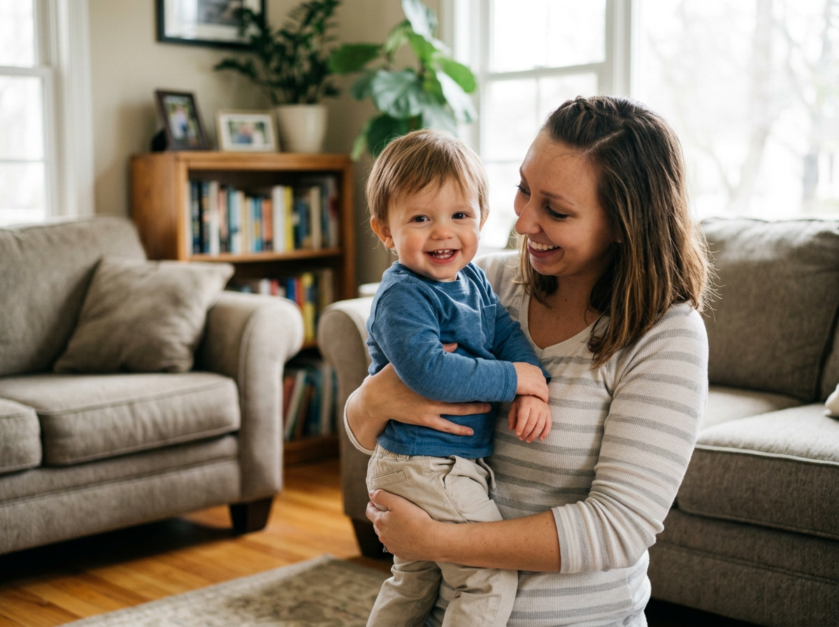 Smiling child enjoying attentive care from an expert childcare provider in Cincinnati