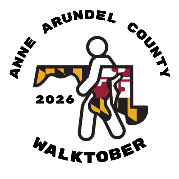 Walk Maryland logo with text "Anne Arundel County Walktober"