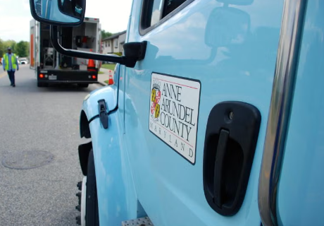 County logo shown on a vehicle