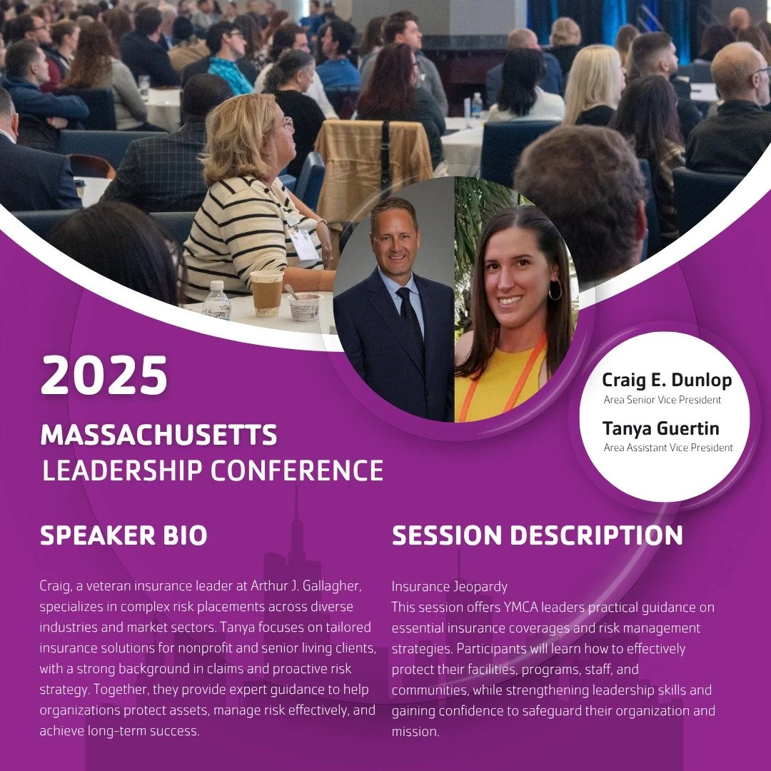 We&rsquo;re excited to welcome Craig E. Dunlop, CIC, Area Senior Vice President, and Tanya Guertin, AIC, CLCS, Area Assistant Vice President, from Arthur J. Gallagher as featured speakers at this year&rsquo;s Massachusetts Leadership Conference!

Cra