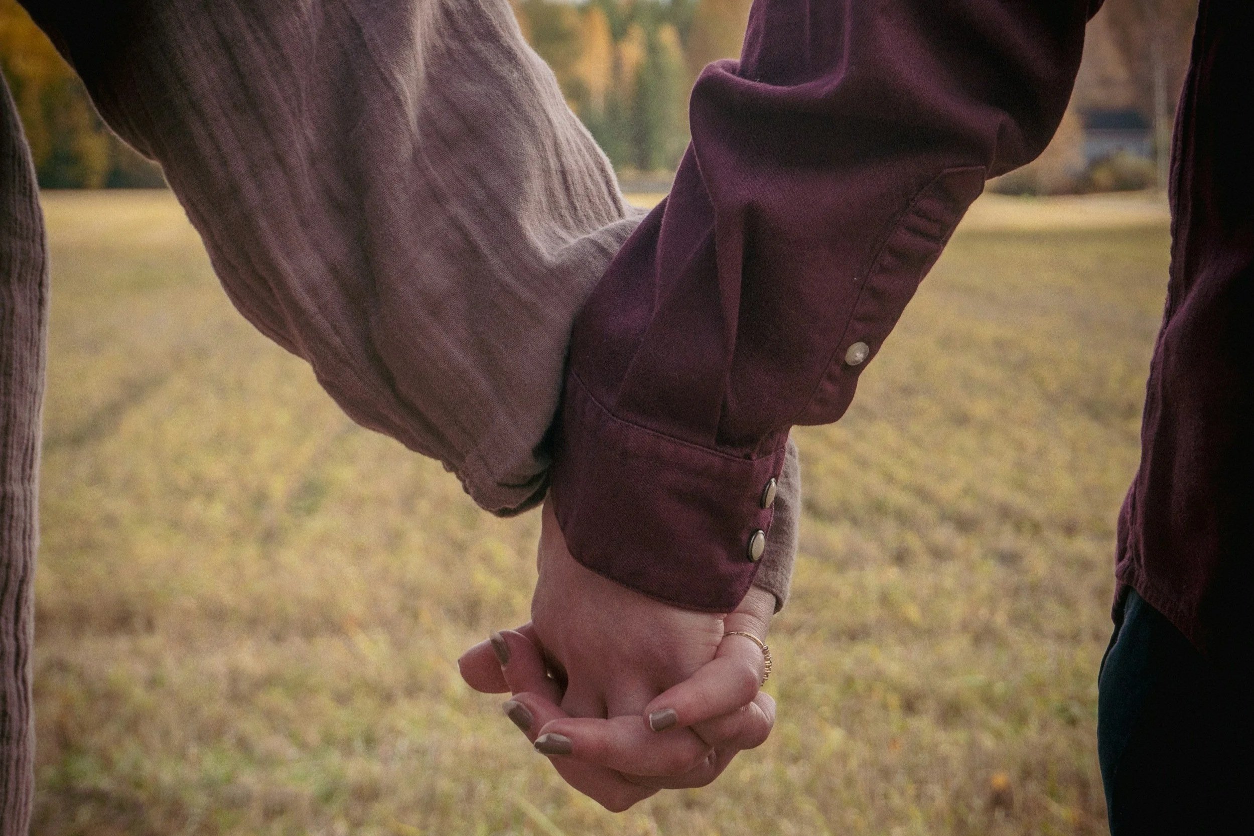 holding hands.