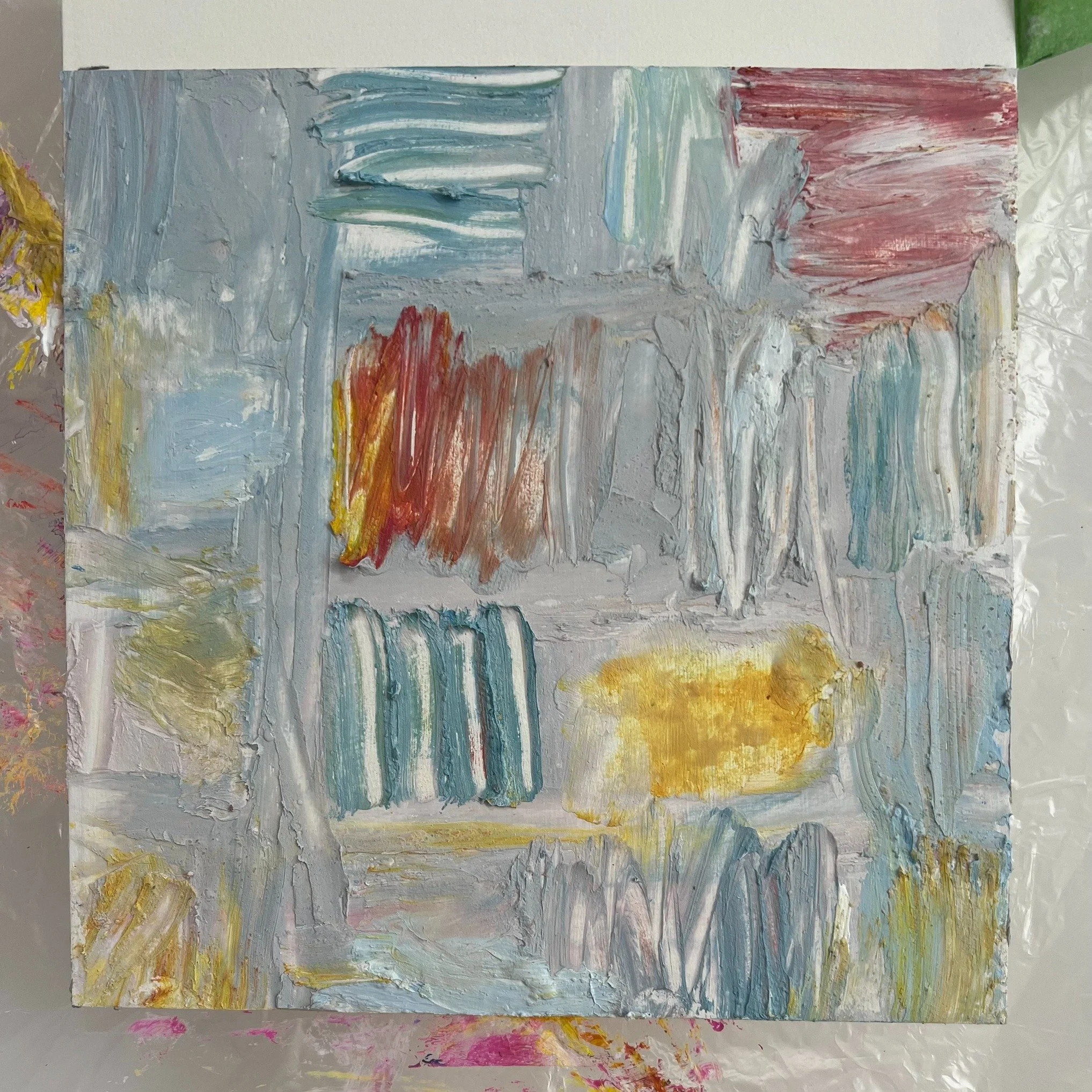 New studio experiments in color, texture, and paint types. Trying to find the flow in a new studio space can be challenging!

From my March e-mail newsletter. Find it at the link in my bio.
.
.
.
#artnews #mynews #artstudio #mystudio #WIP #artistslif