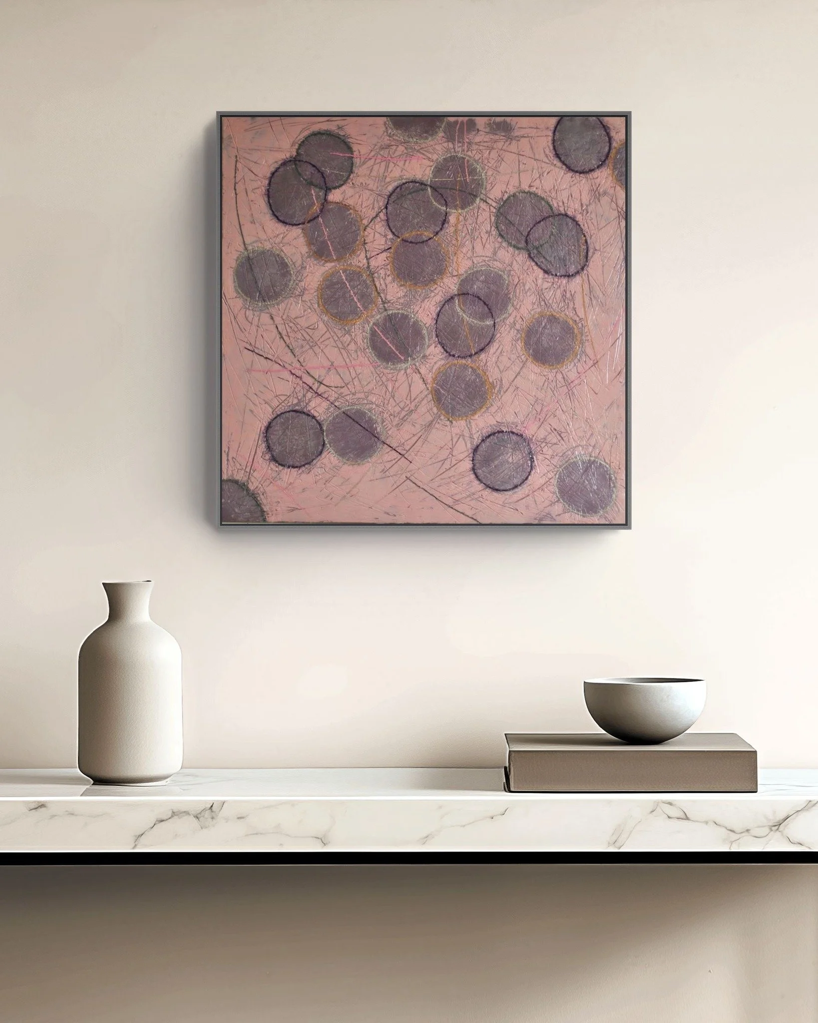 Bring dynamic energy to a neutral wall.

THROW THE BATON &bull; 20&rdquo;x20&rdquo; &bull; Encaustic
.
.
.
#artoftheday #abstractart #originalart #encausticart #artplacerinsitu