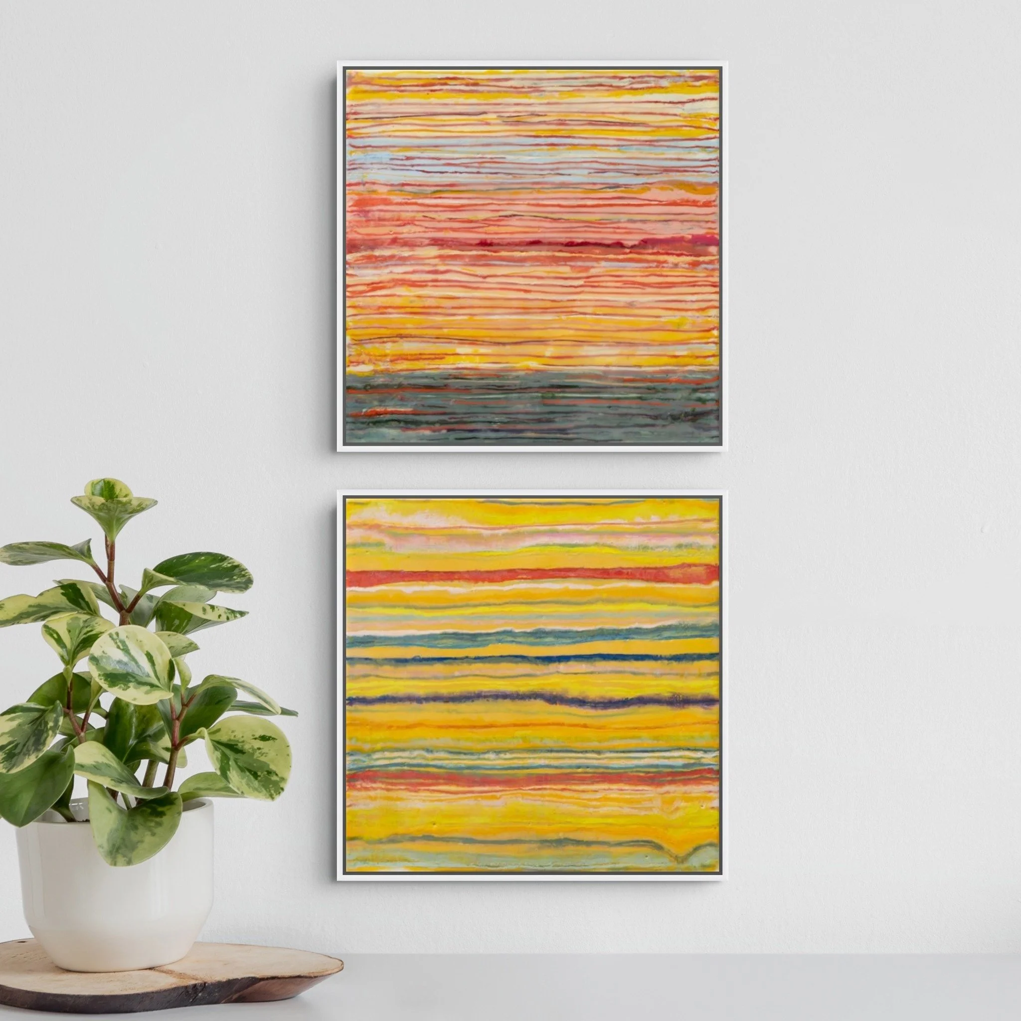 Recently completed paintings in my abstract landscape style. These are wordless expressions of my thoughts and emotions surrounding scenes of outdoor beauty. They explore the horizontal rhythms of the land and are painted in the colors of earth, sea,
