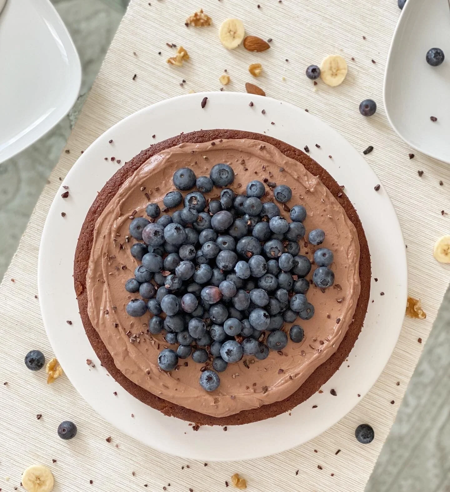 Choco Banana Blueberry Cake