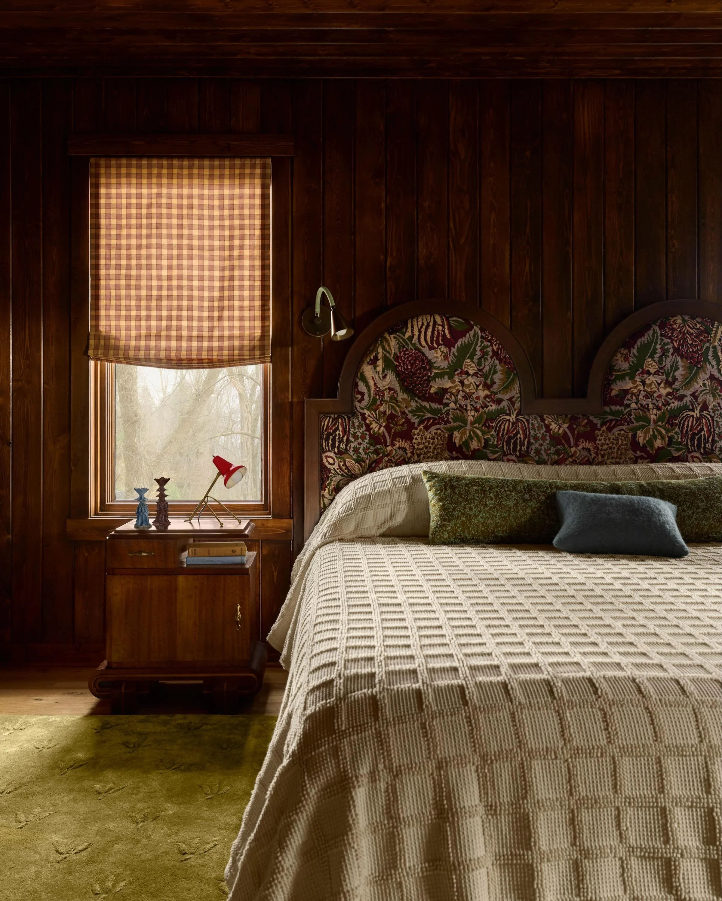 A little tour of the primary bedroom in our #yilorencottage for your Tuesday! This space was so special to design incorporating the essence of our client&rsquo;s vision to meld their Finnish and Italian roots. Gestures of soft watery boucle, vintage 