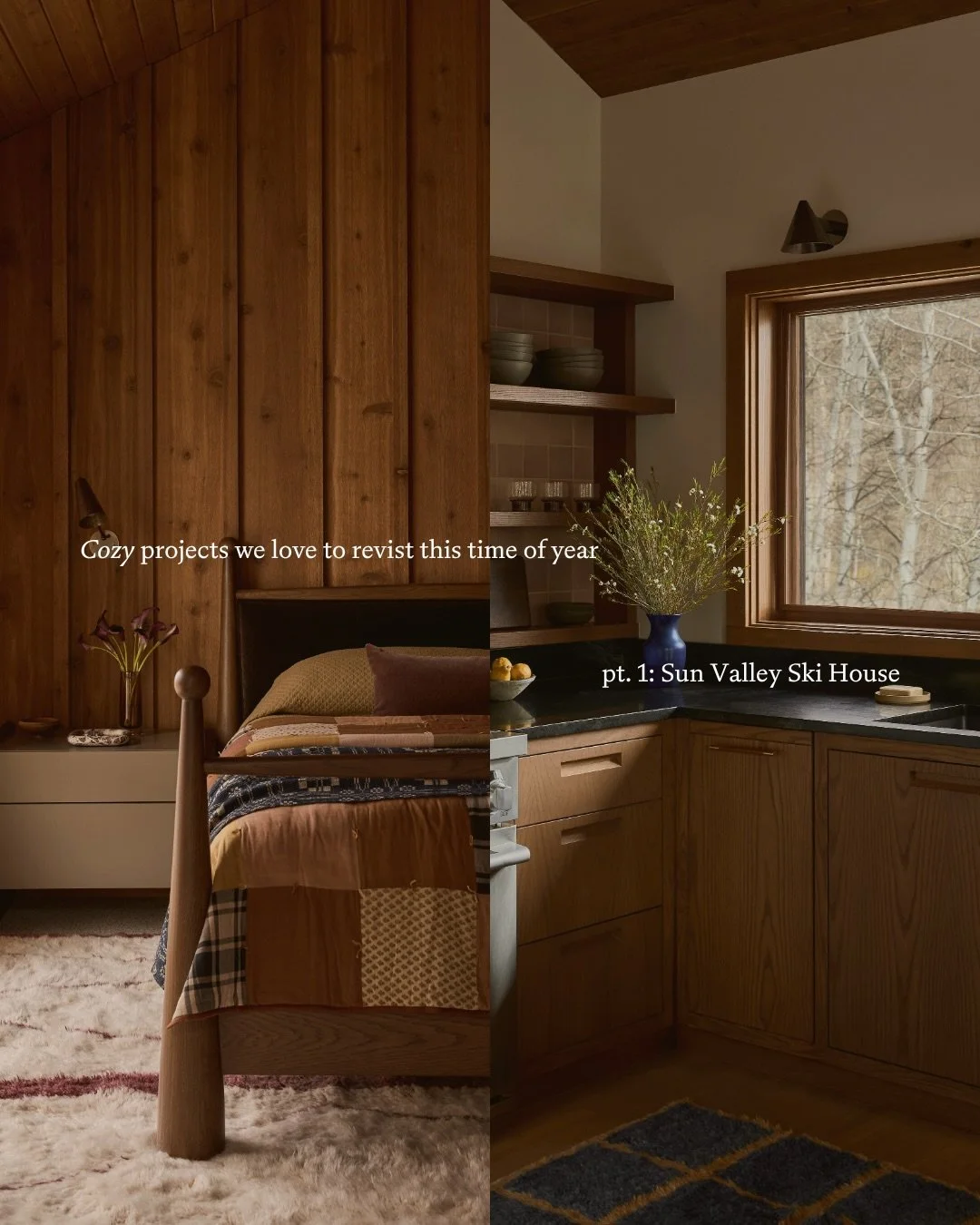 As the weather starts to turn, we&rsquo;re revisiting a few of our coziest projects from over the years. First up, our Sun Valley Ski House.

Designed as a place for adventure and togetherness, this home has plenty of room for both. Two kitchens, gen