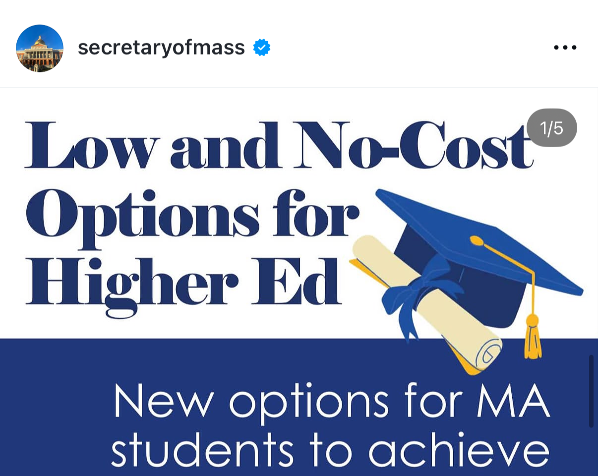 Low and No-Cost Options for Higher Ed Instagram Post