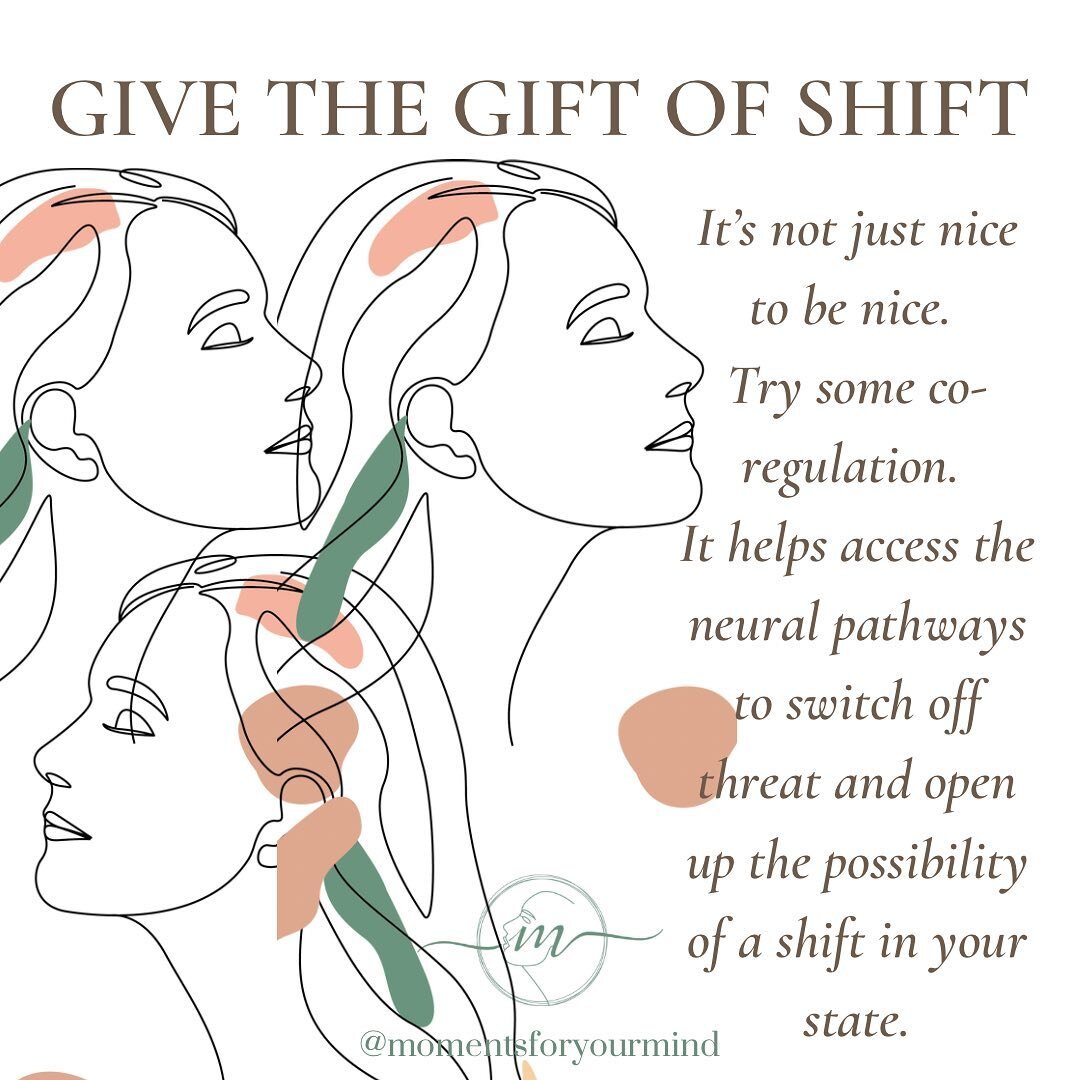 🎁 This Christmas, give the gift of shift&hellip; 🎁 

✨ If you&rsquo;re lucky enough to be with loved ones this holiday season, take a moment to try some co-regulation. Being kind, and receiving kindness helps to regulate the nervous system. Using g