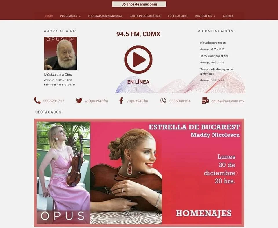 Entrevista en HOMENAJES / Radio Opus. 94