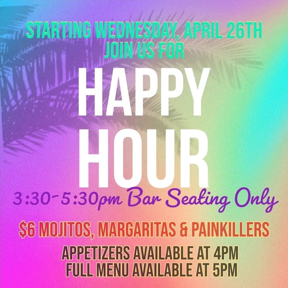 Happy Hour is Back at Mafolie! 🍹
.
Starting today Wednesday,  April 26th
from 3:30 -5:30pm in our restaurant.
.
#happyhour
#mafoliehotelandrestaurant #drinks #view #usvi