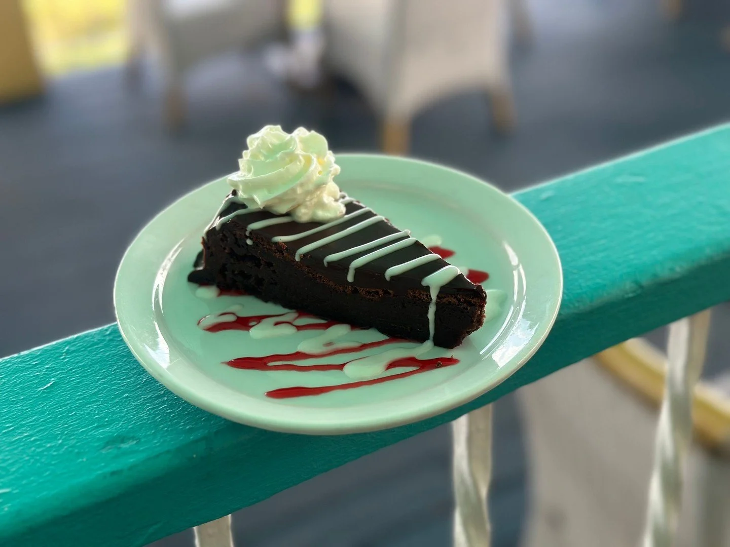 Homemade flourless chocolate torte topped with chocolate ganache and whipped cream. Nothing like a fresh made dessert. Come down for something sweet!

#homemade #dessert #glutenfree #chocolate #stt