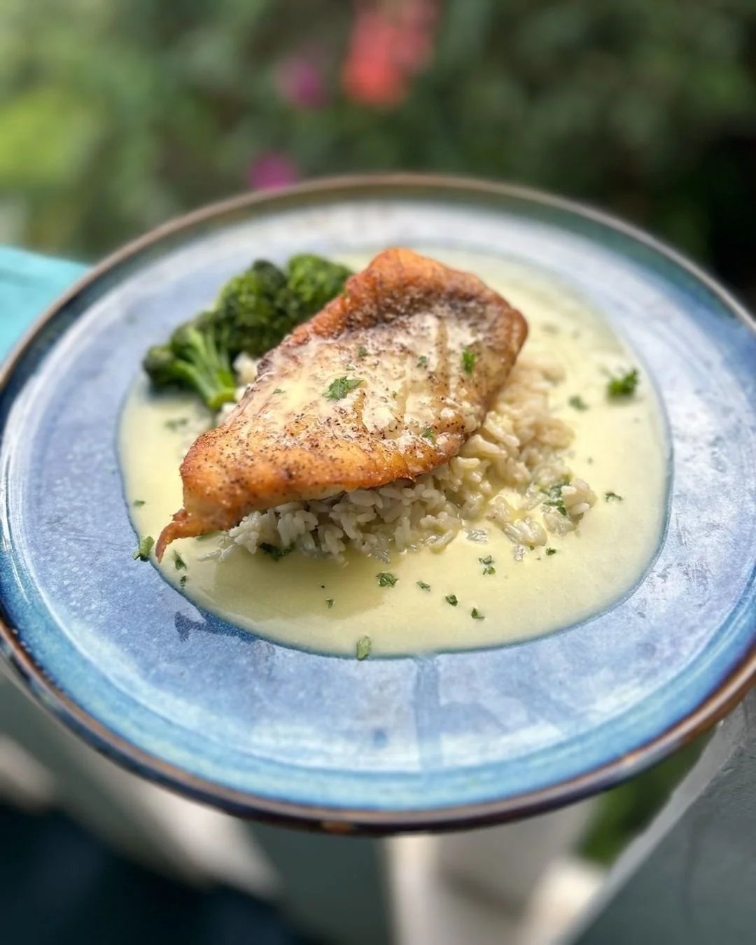 Pan-seared, wild caught grouper over coconut rice, topped with a mango beurre blanc, served with broccoli. We just ate, but now we're hungry.
#wildcaught #fish #stt #stthomas #restaurants