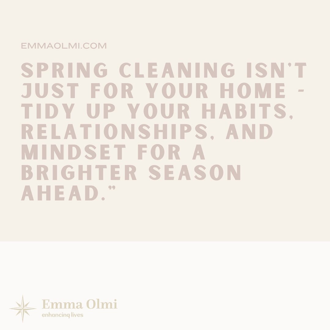 Spring is here, and it's time to clean up more than just our homes! 🌸 Let's tidy up our habits, relationships, and mindset for a brighter season ahead. Take some time to reflect on the areas of your life that may need a little decluttering, and make