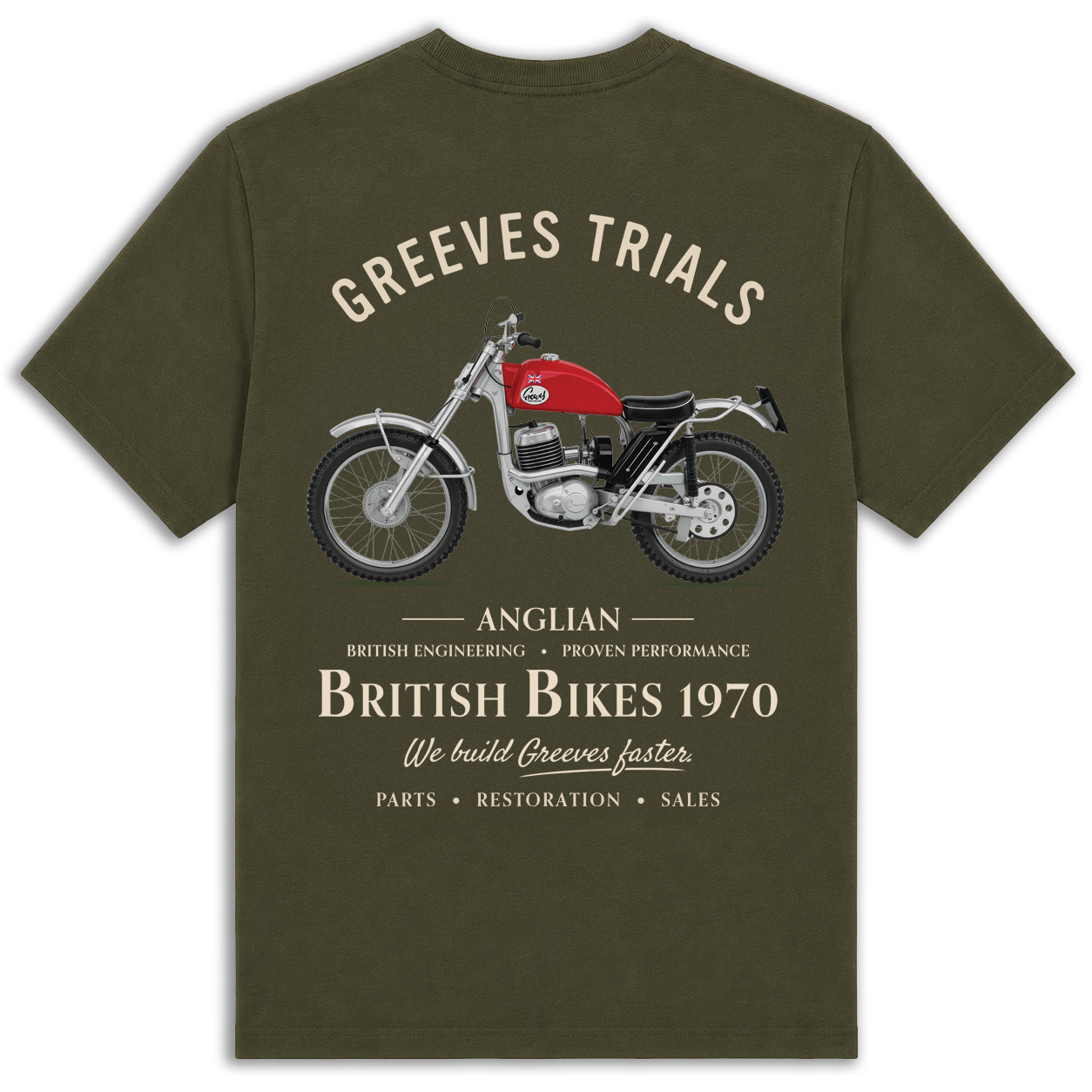 Trials Collection – Greeves Anglian T-Shirt Product Image_Olive_Back.png