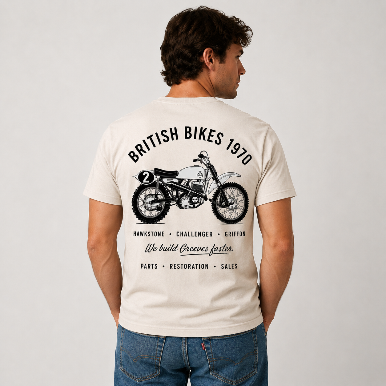 Heritage Collection – Greeves Motorcross Cream T-Shirt_MODEL BACK.png