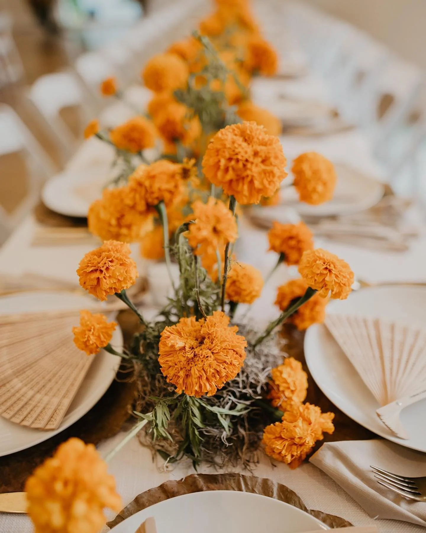 Endless marigolds...one element design with a big impact 🧡