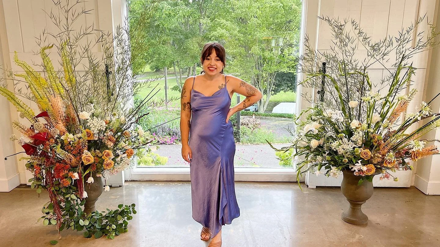 It's me, standing with my new favorite fellas! Planned and plotted for these ceremony pieces but ultimately decided to let the flowers be the guide when building them on site. Discovering that overthinking often overshadows what I'm trying to accompl