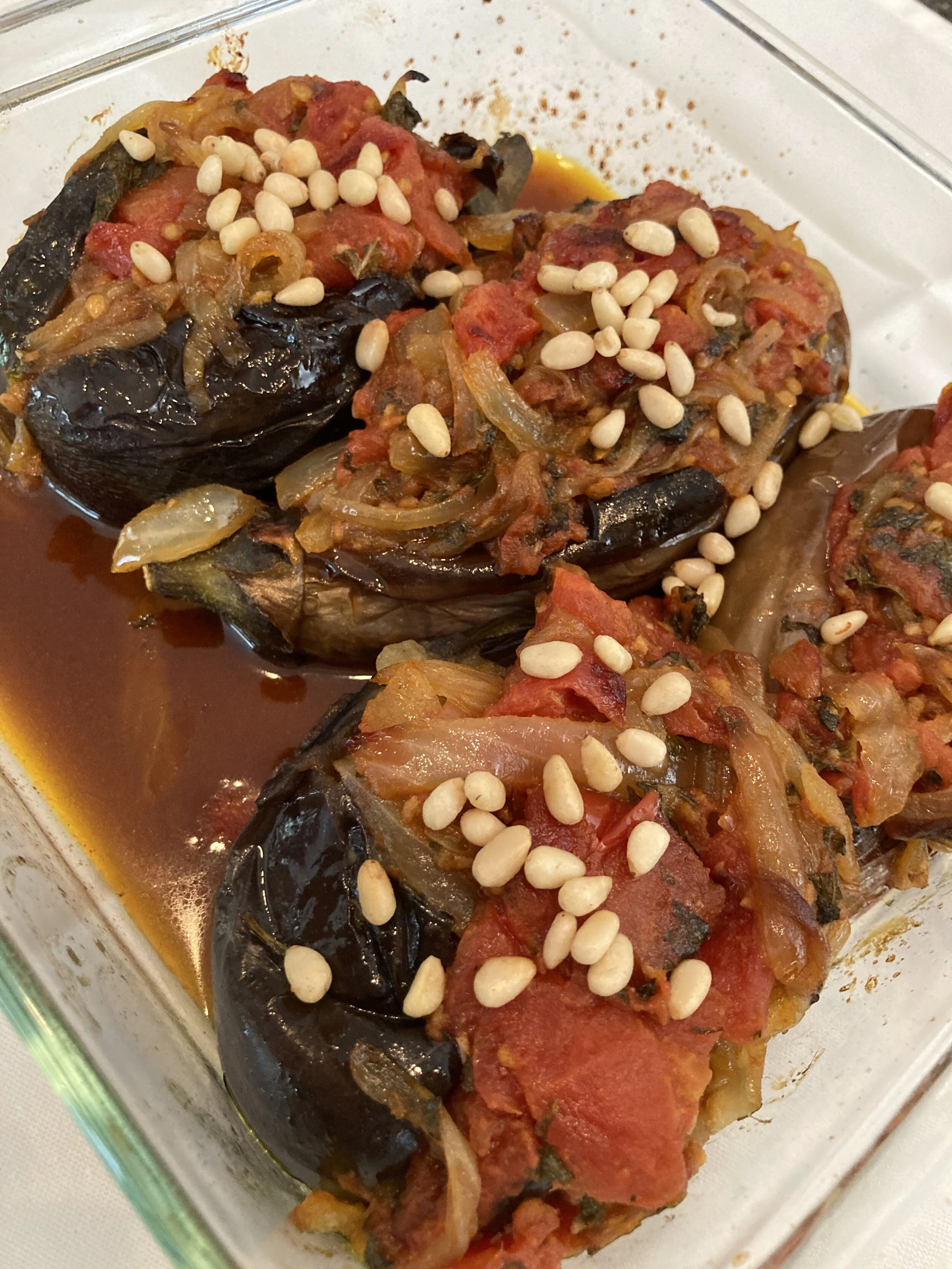 Baby Eggplant with Sweet Onion, Tomato and Mint (Imam Bayildi)