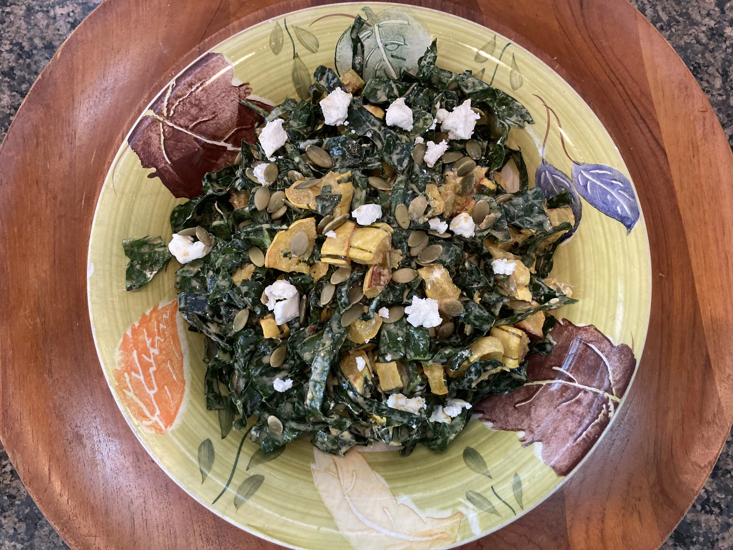 Kale and Roasted Squash with Chipotle-Yogurt Dressing