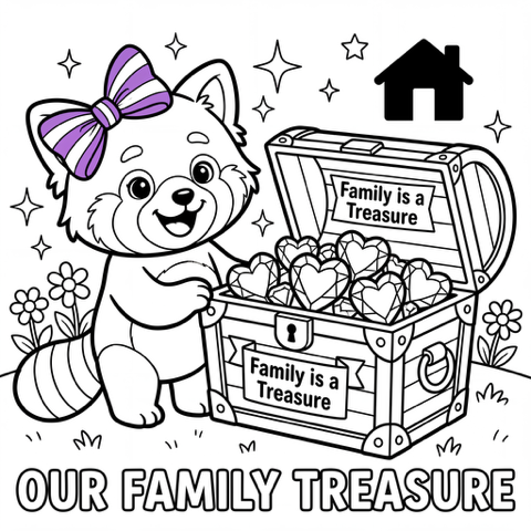 Coloring Page with Cyndi and Treasure Chest.png