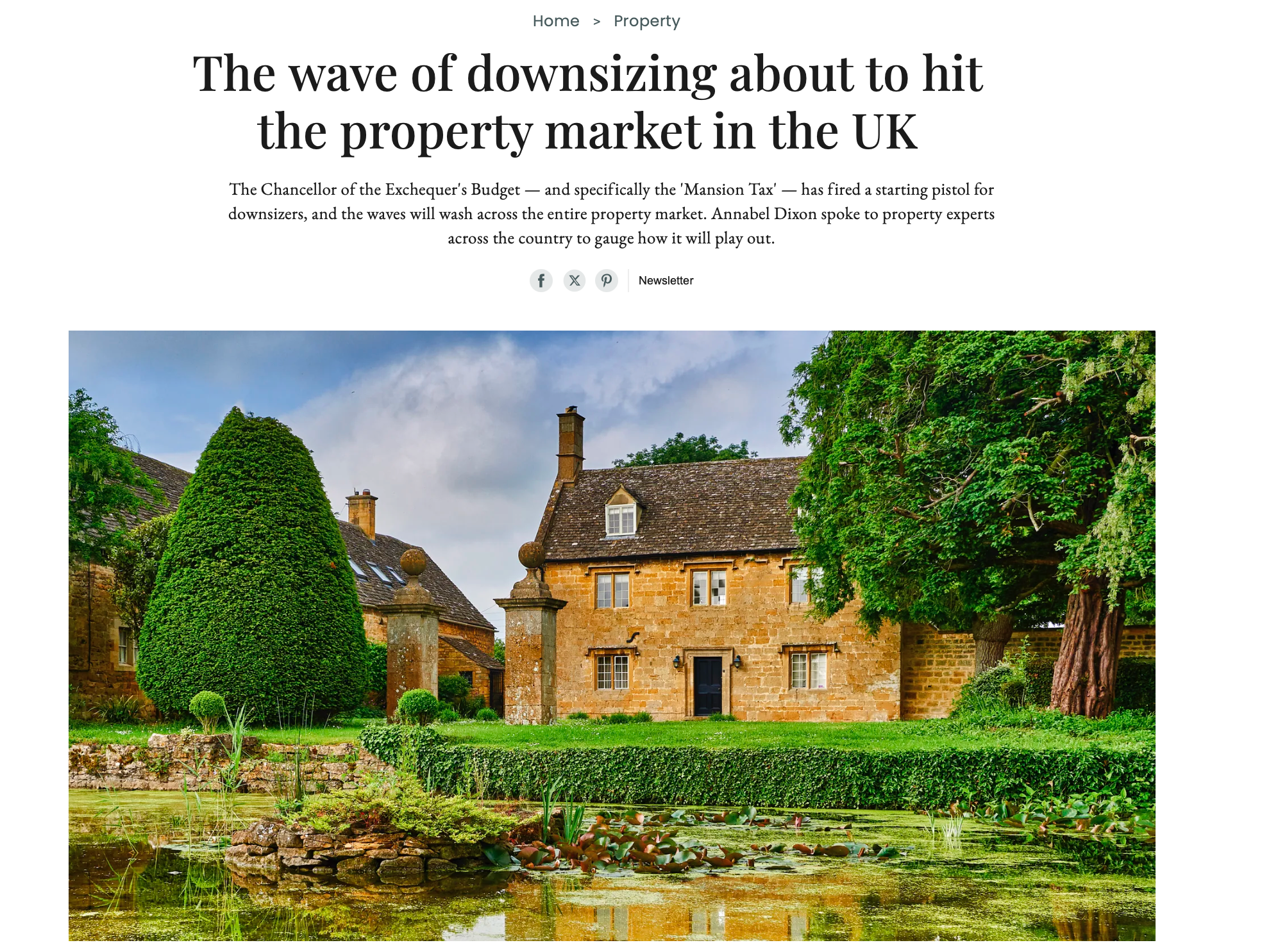How will the new mansion tax affect the higher end of the market?