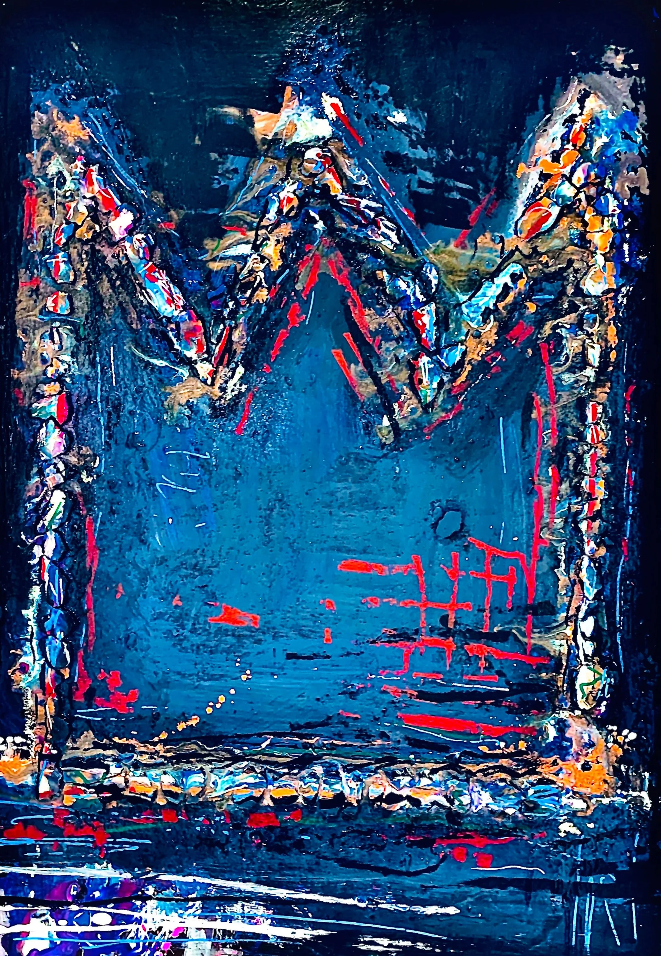 Crowned, acrylic and glass on birch, Cory Carrington