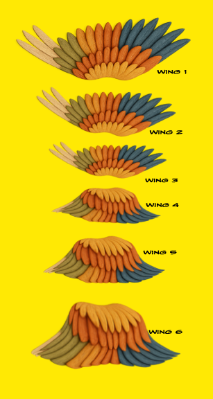 Sketched wing poses for animating the bird's flight for the animated music video, All This Wasted Time by Cory Carrington.