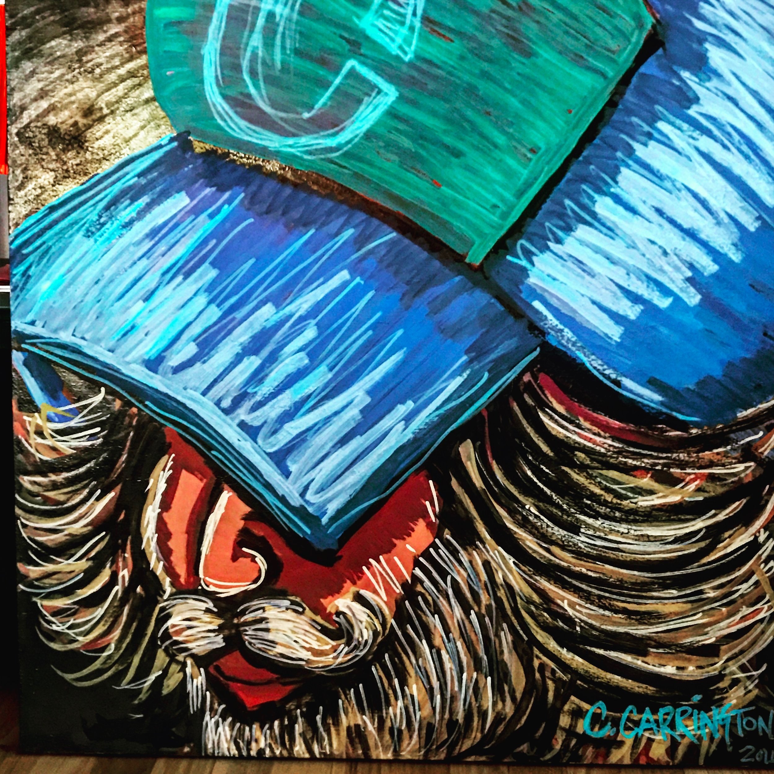 Cscribbles, acrylic on birch, Cory Carrington