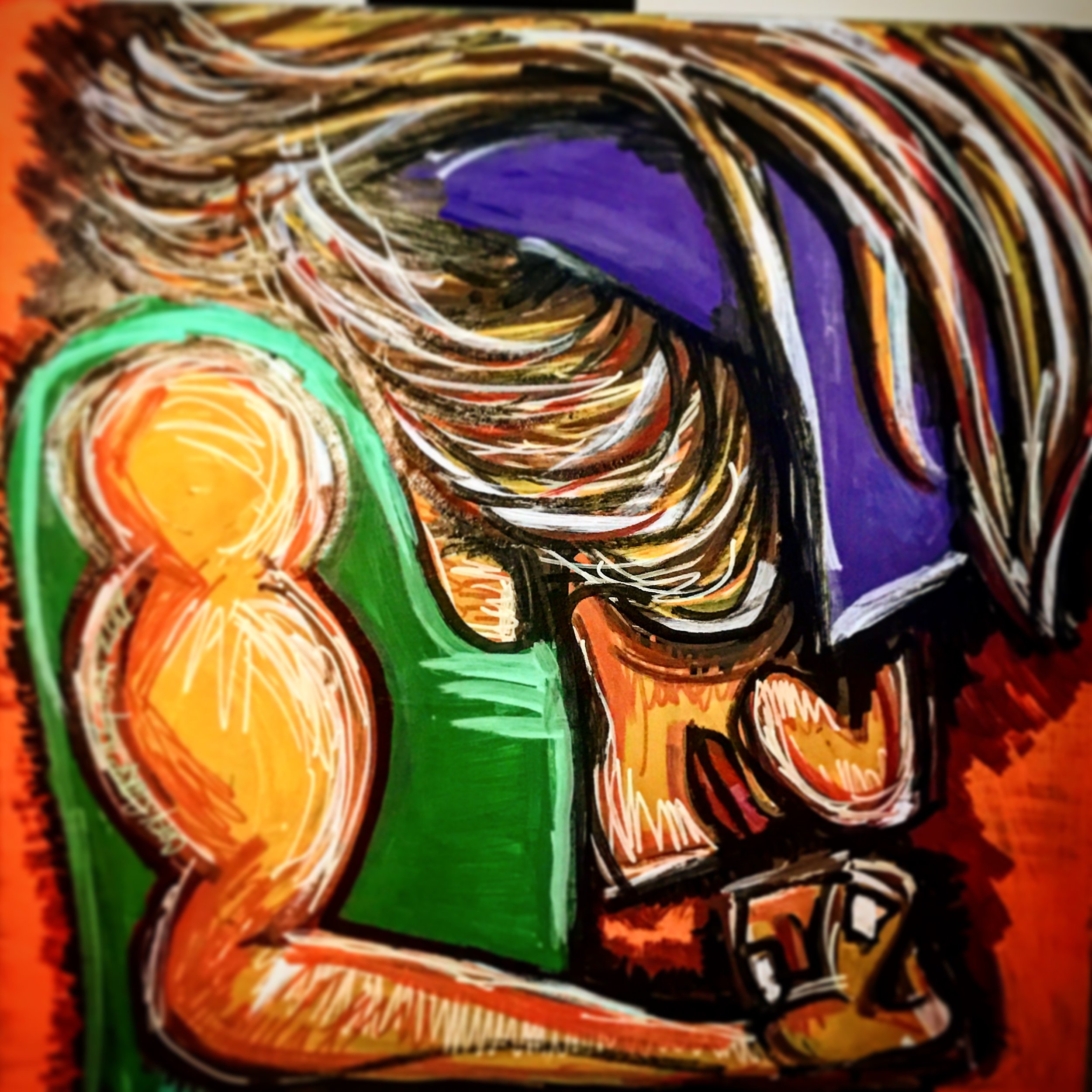 Flex, acrylic on birch, Cory Carrington