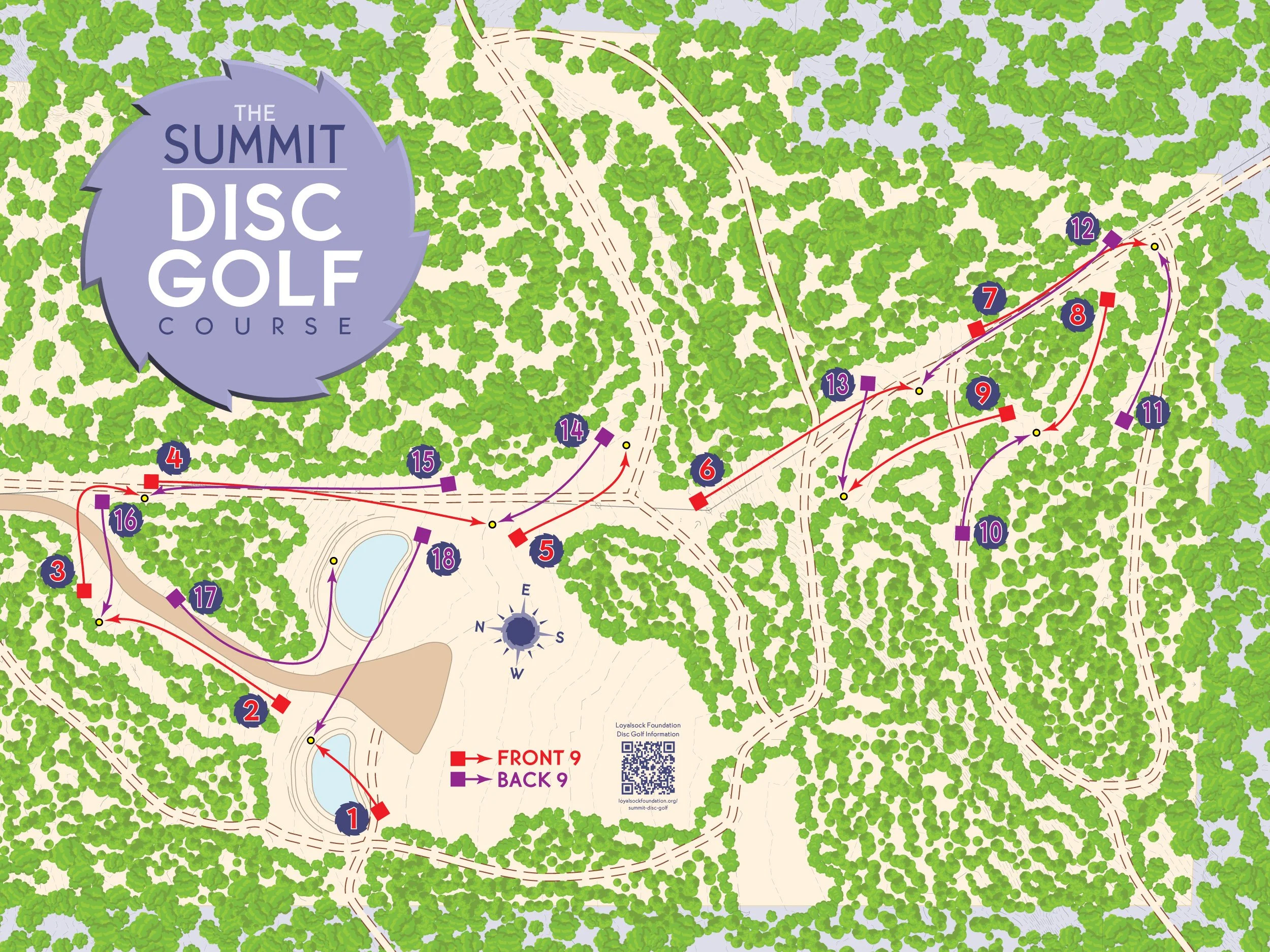 The Summit: Center for Wellness Disc Golf course map