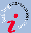 BuildConservation.com logo with a red dot and an 'i' in the center, surrounded by a blue circle with white text.