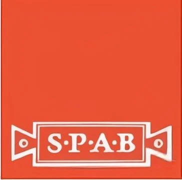 S.P.A.B logo with stylized lettering on an orange background